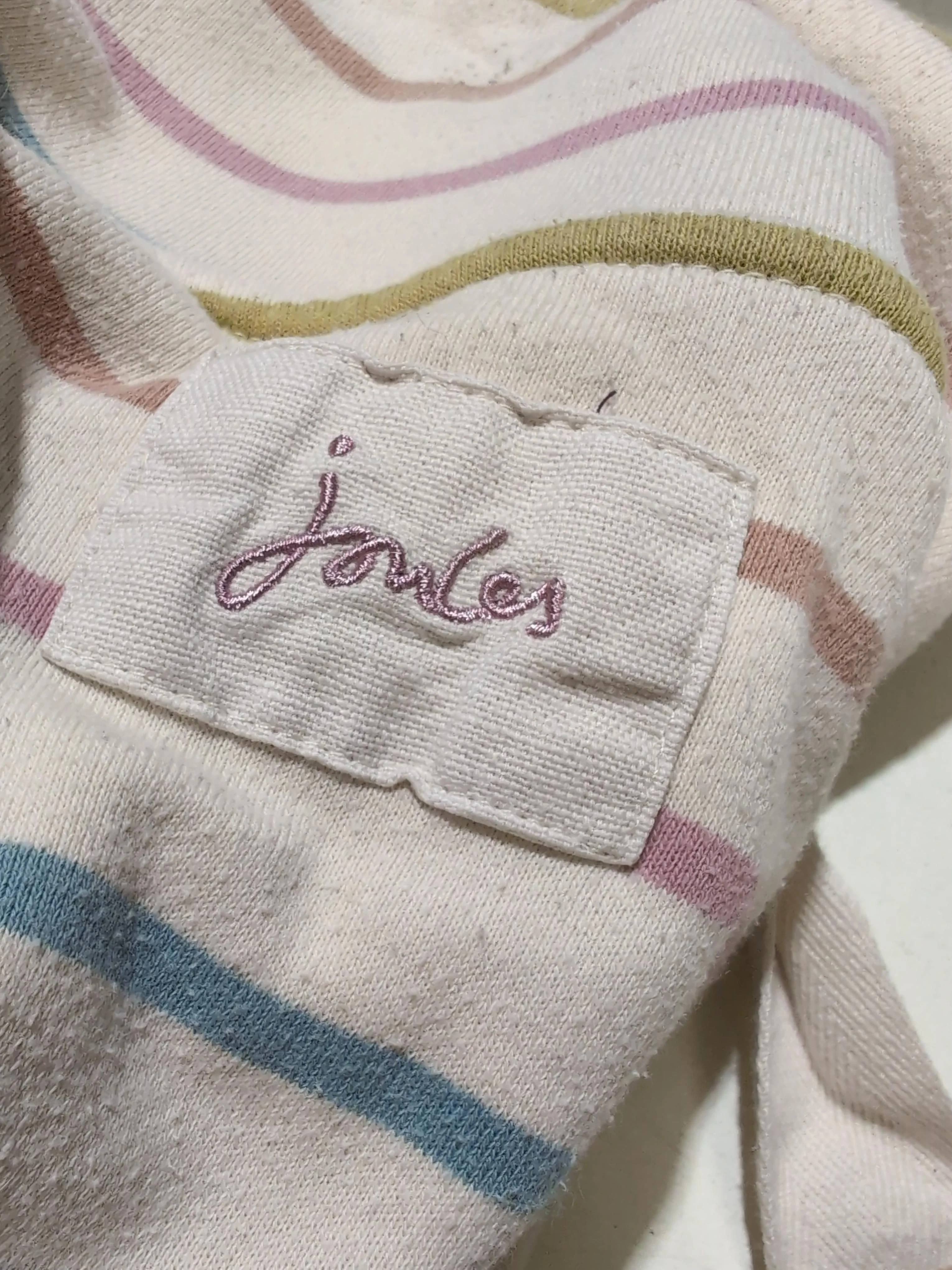 Joules Women's Hoodie L Cream Striped 100% Cotton Pullover - Image 8