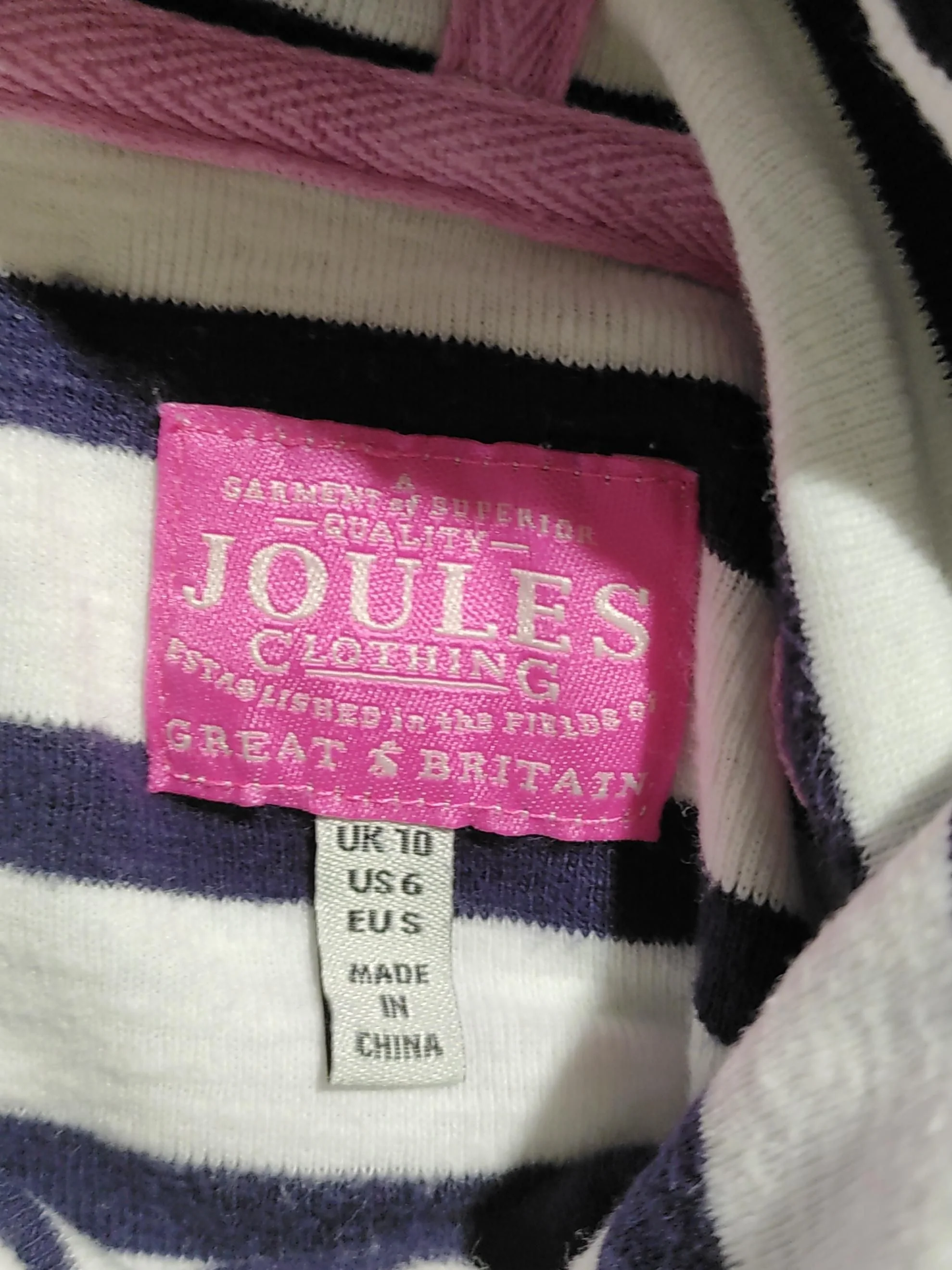 Joules Women's Hoodie S Multi Striped 100% Cotton Pullover - Image 6
