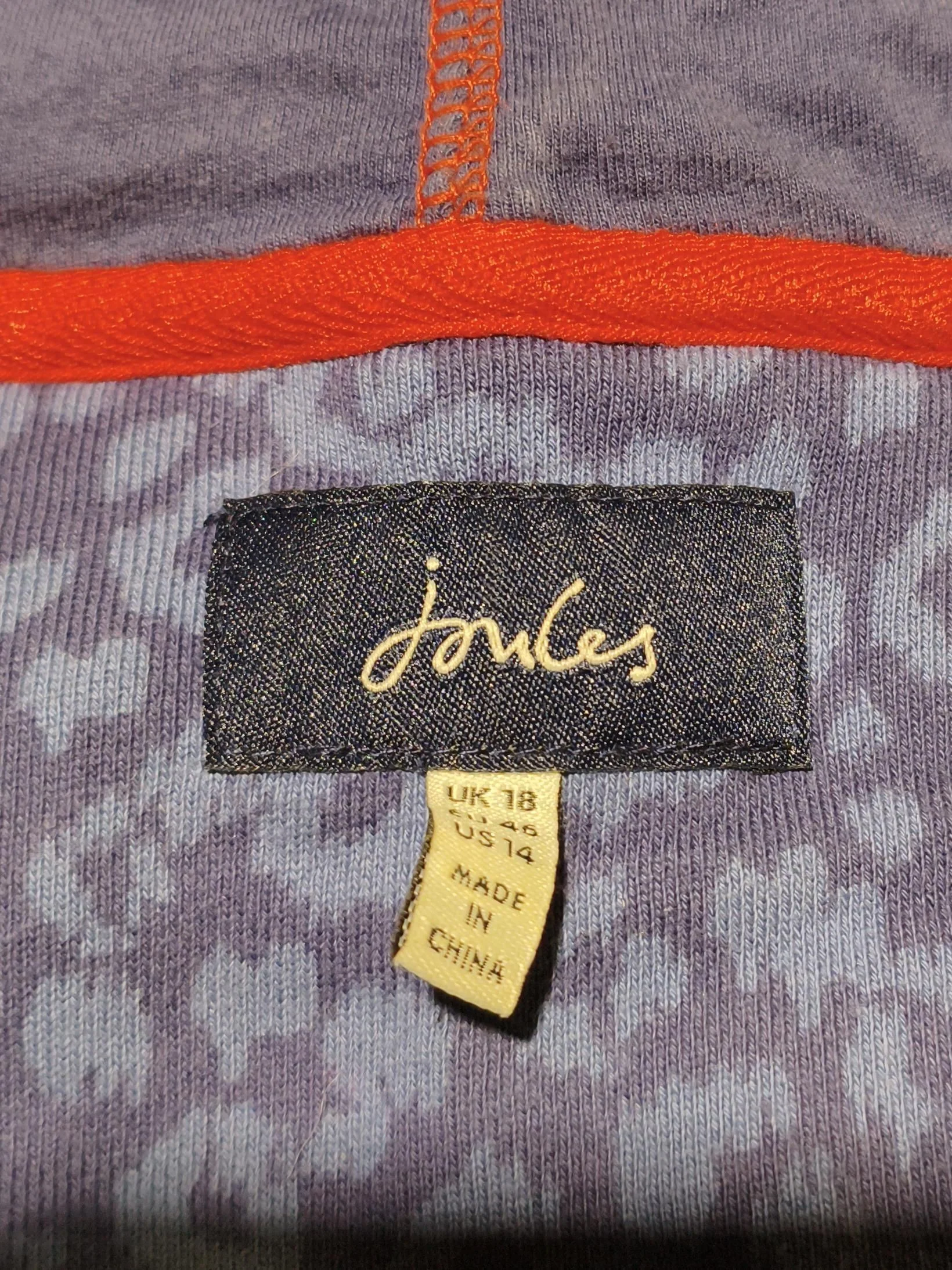 Joules Women's Hoodie UK 18 Blue Animal Print Cotton with Polyester Pullover - Image 5