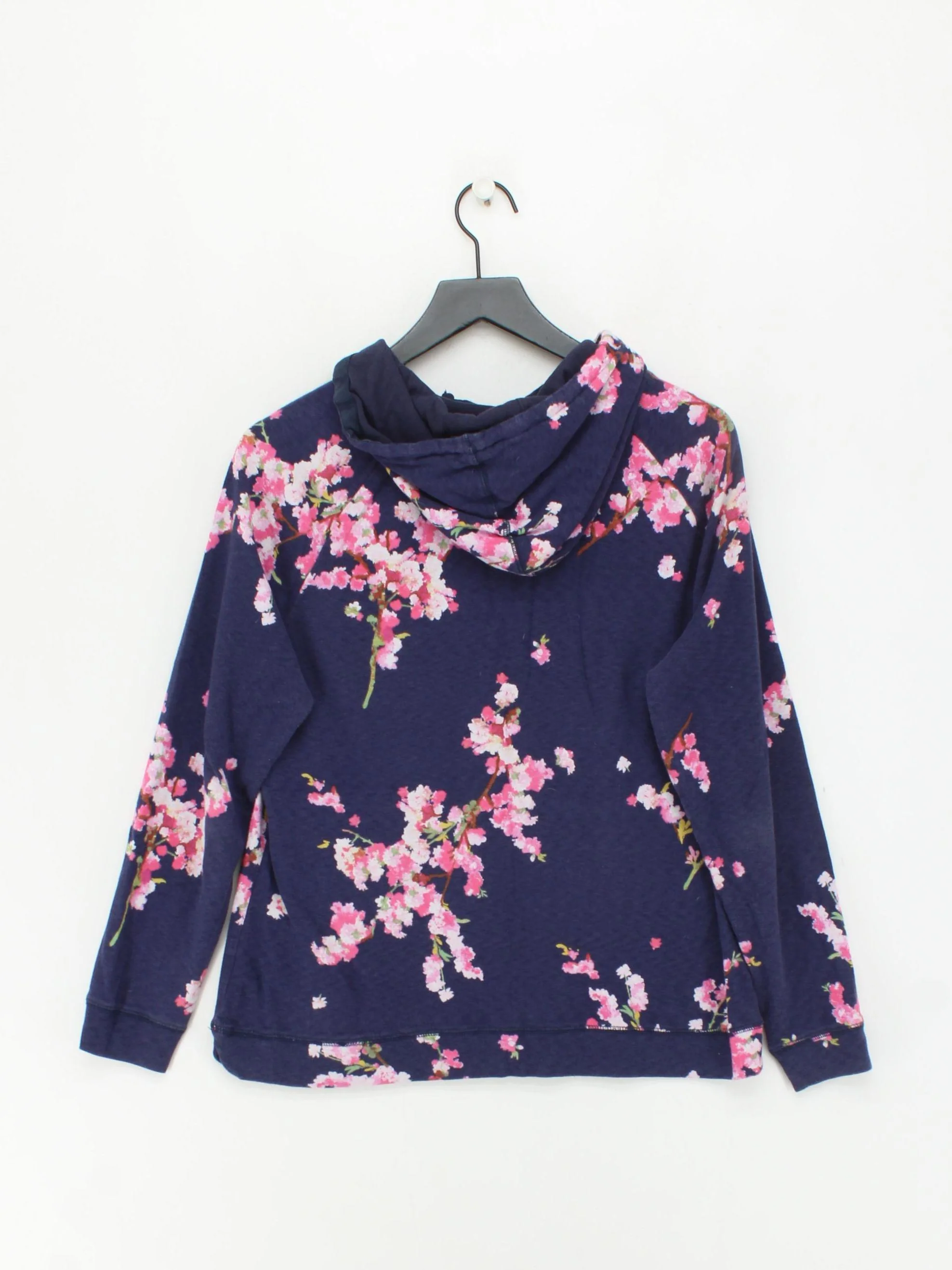 Joules Women's Hoodie UK 18 Blue Floral 100% Cotton Pullover - Image 2