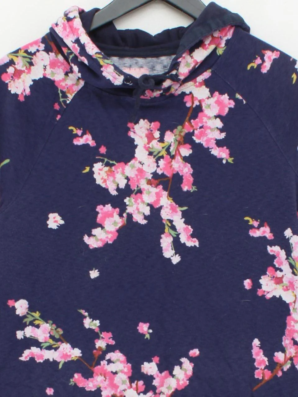 Joules Women's Hoodie UK 18 Blue Floral 100% Cotton Pullover - Image 3