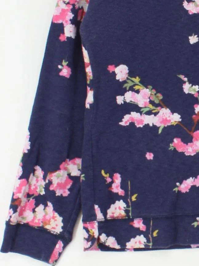 Joules Women's Hoodie UK 18 Blue Floral 100% Cotton Pullover - Image 4