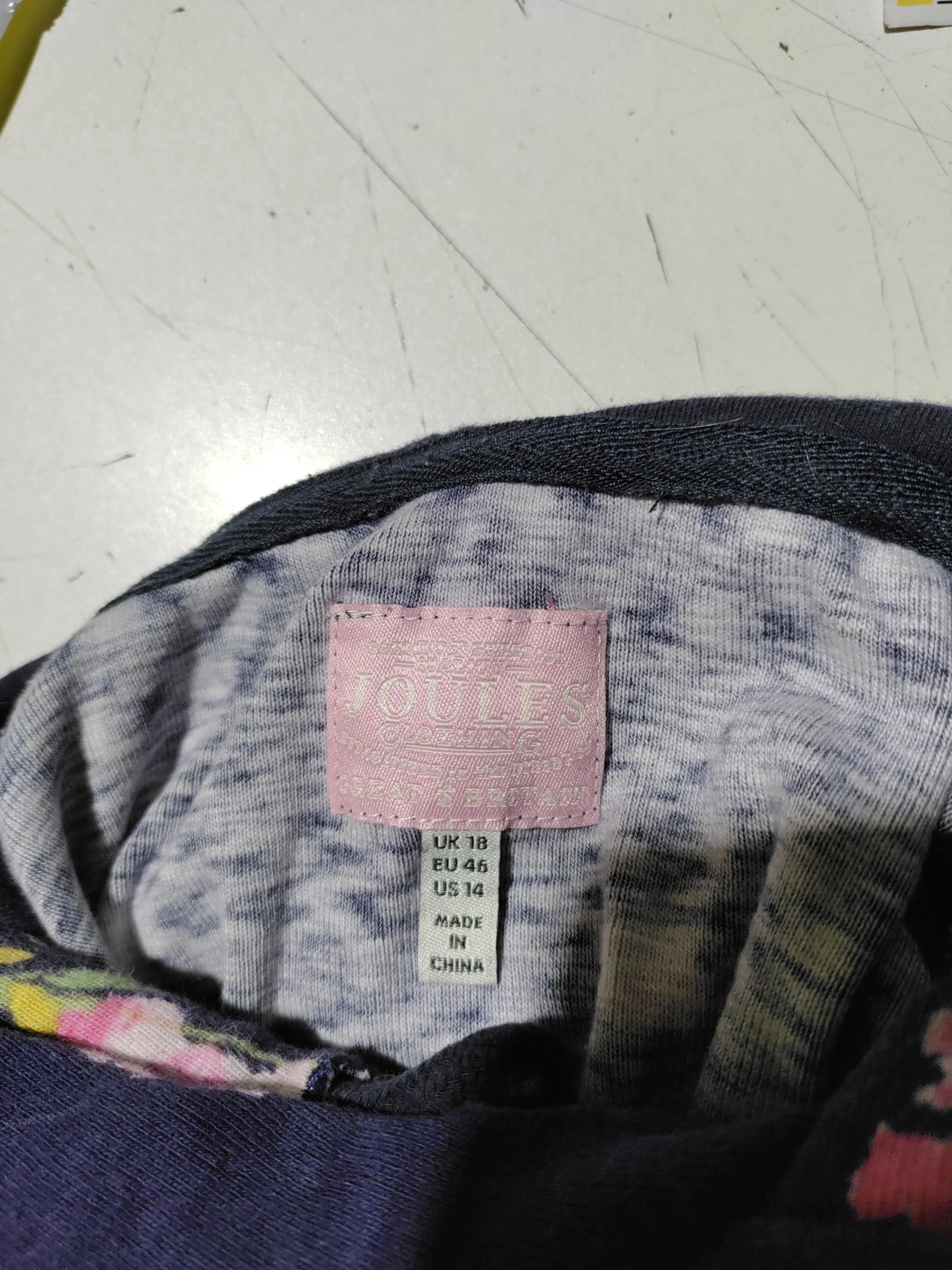 Joules Women's Hoodie UK 18 Blue Floral 100% Cotton Pullover - Image 6