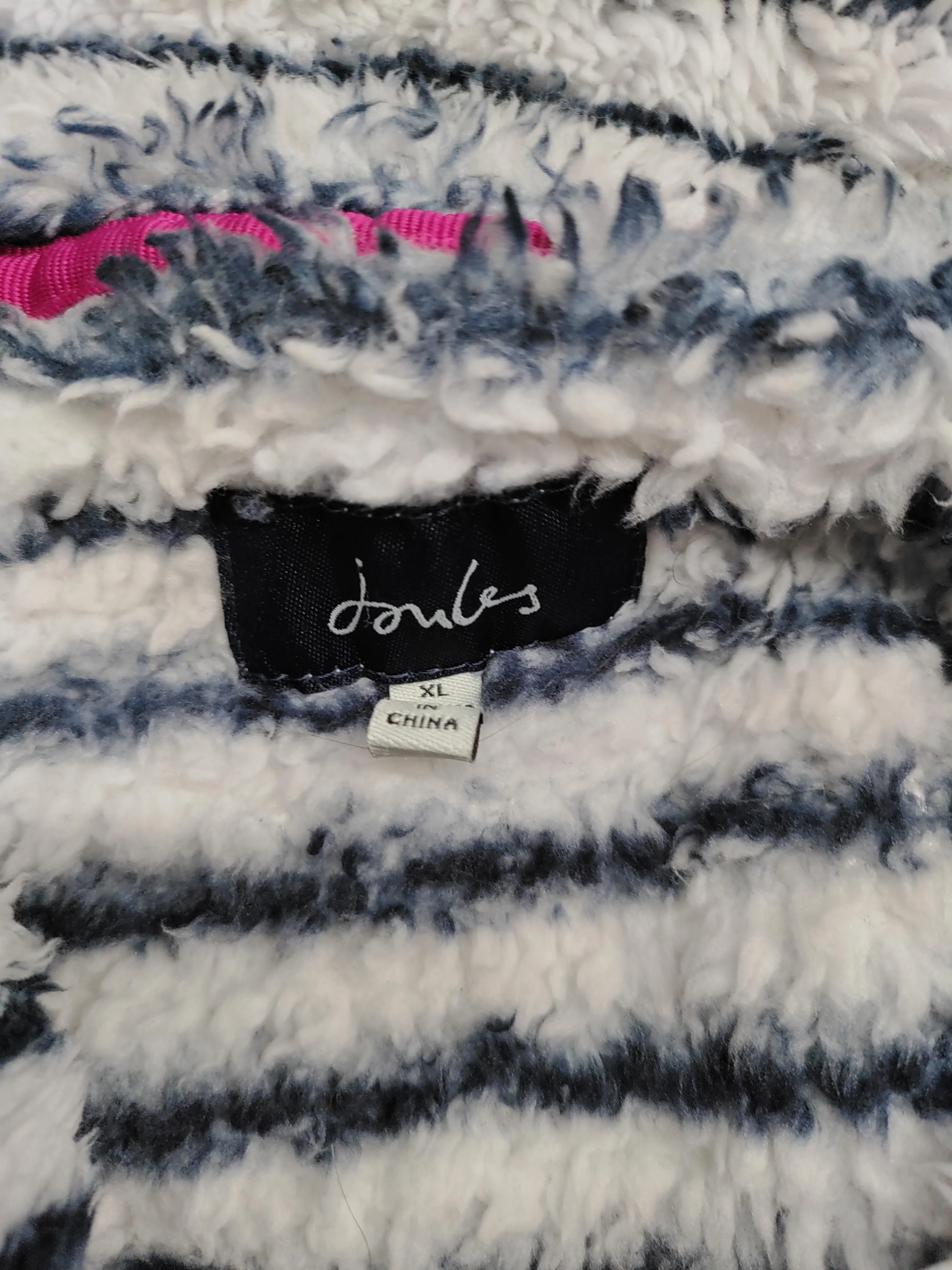 Joules Women's Hoodie XL White Striped 100% Polyester Pullover - Image 5