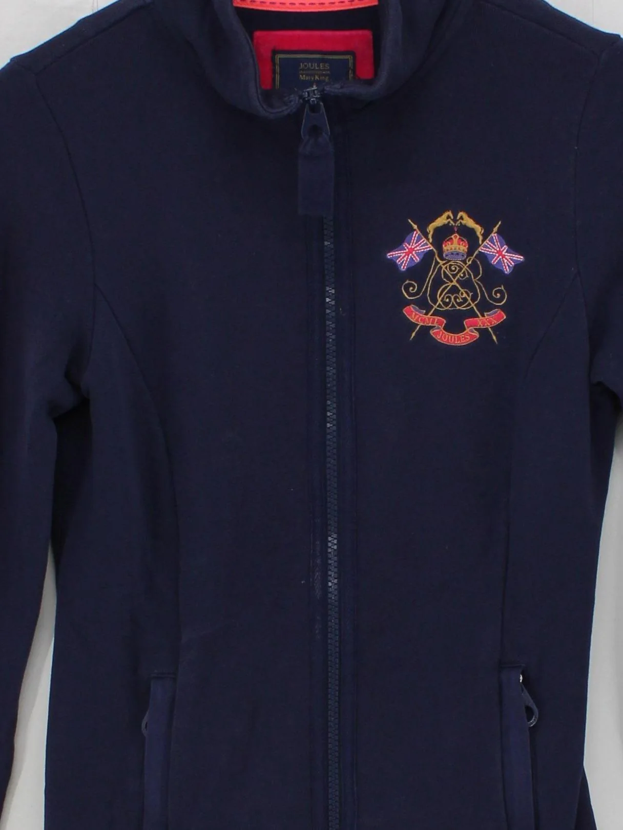 Joules Women's Hoodie XXS Blue Graphic 100% Cotton Full Zip - Image 3