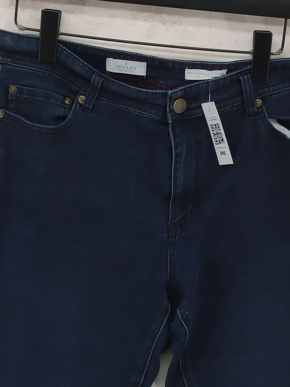 Joules Women's Jeans UK 12 Blue Cotton with Polyester, Elastane Skinny - Image 3