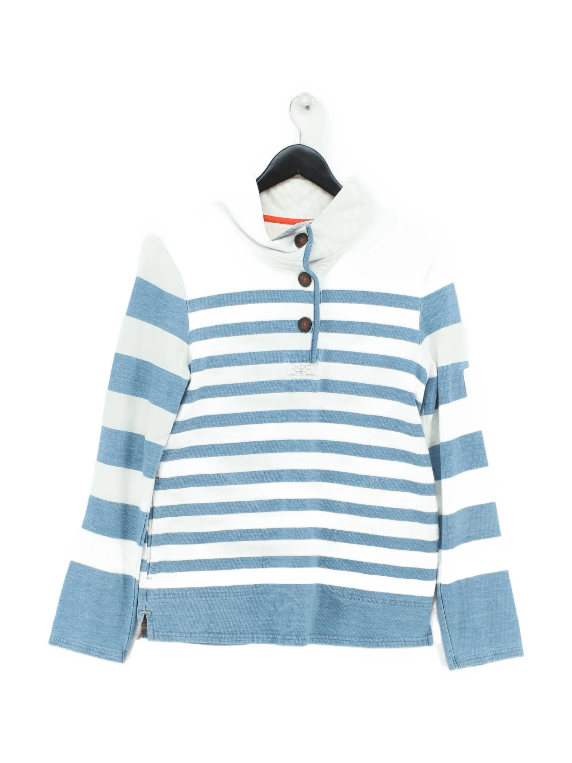 Joules Women's Jumper S Multi Striped 100% Cotton Mock Neck Pullover