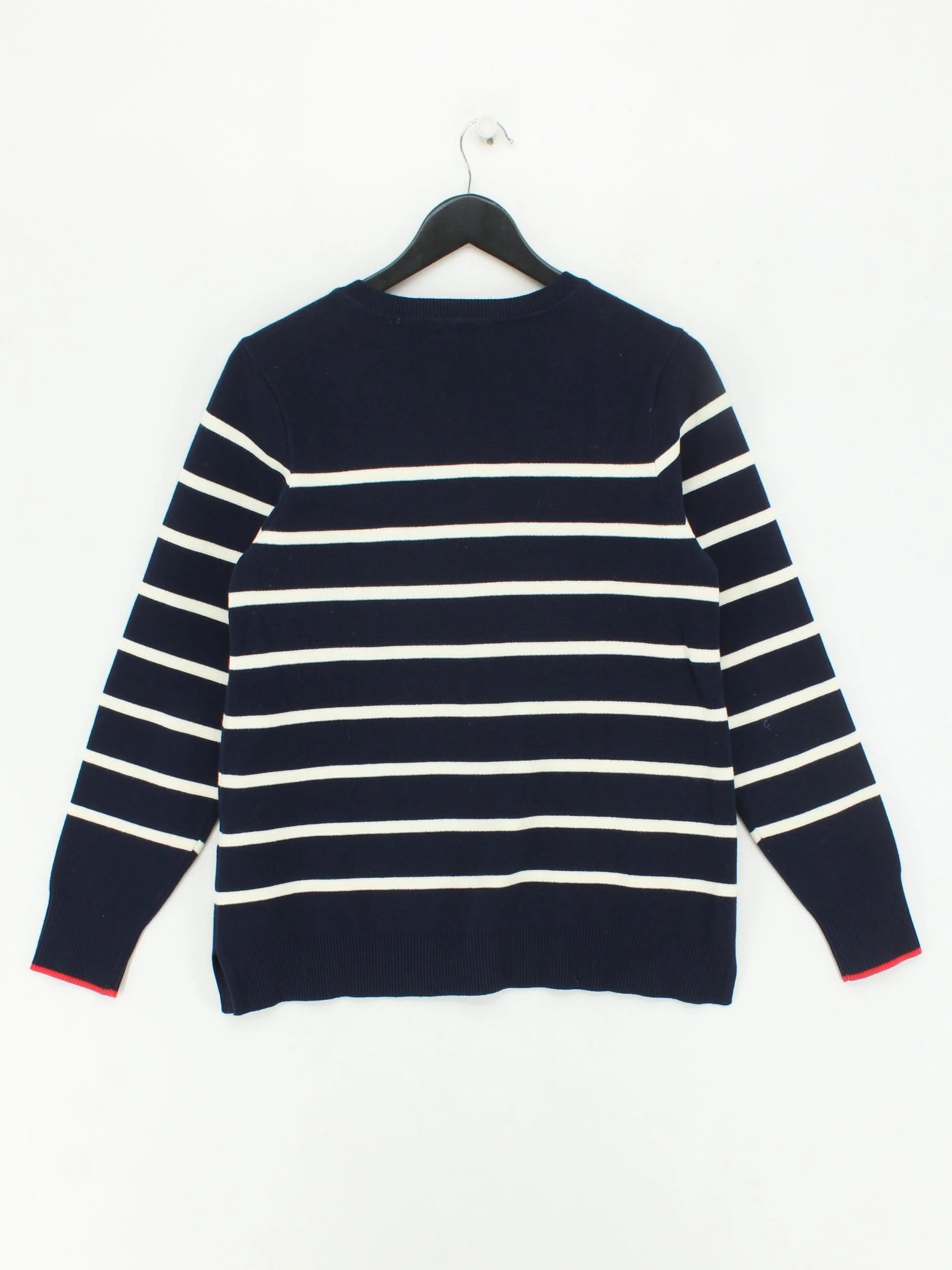 Joules Women's Jumper UK 10 Blue Striped 100% Cotton Round Neck Pullover - Image 2