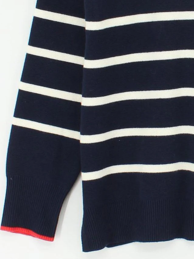 Joules Women's Jumper UK 10 Blue Striped 100% Cotton Round Neck Pullover - Image 4