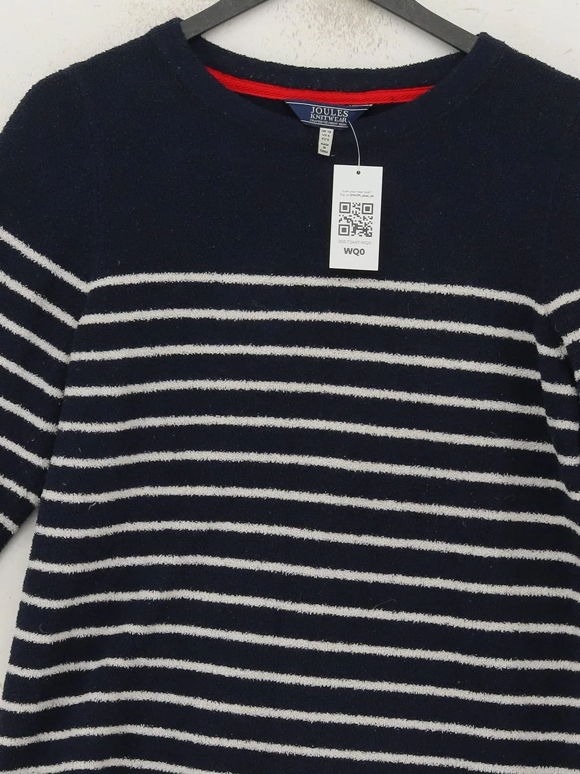 Joules Women's Jumper UK 10 Blue Striped 100% Other Crew Neck Pullover - Image 3