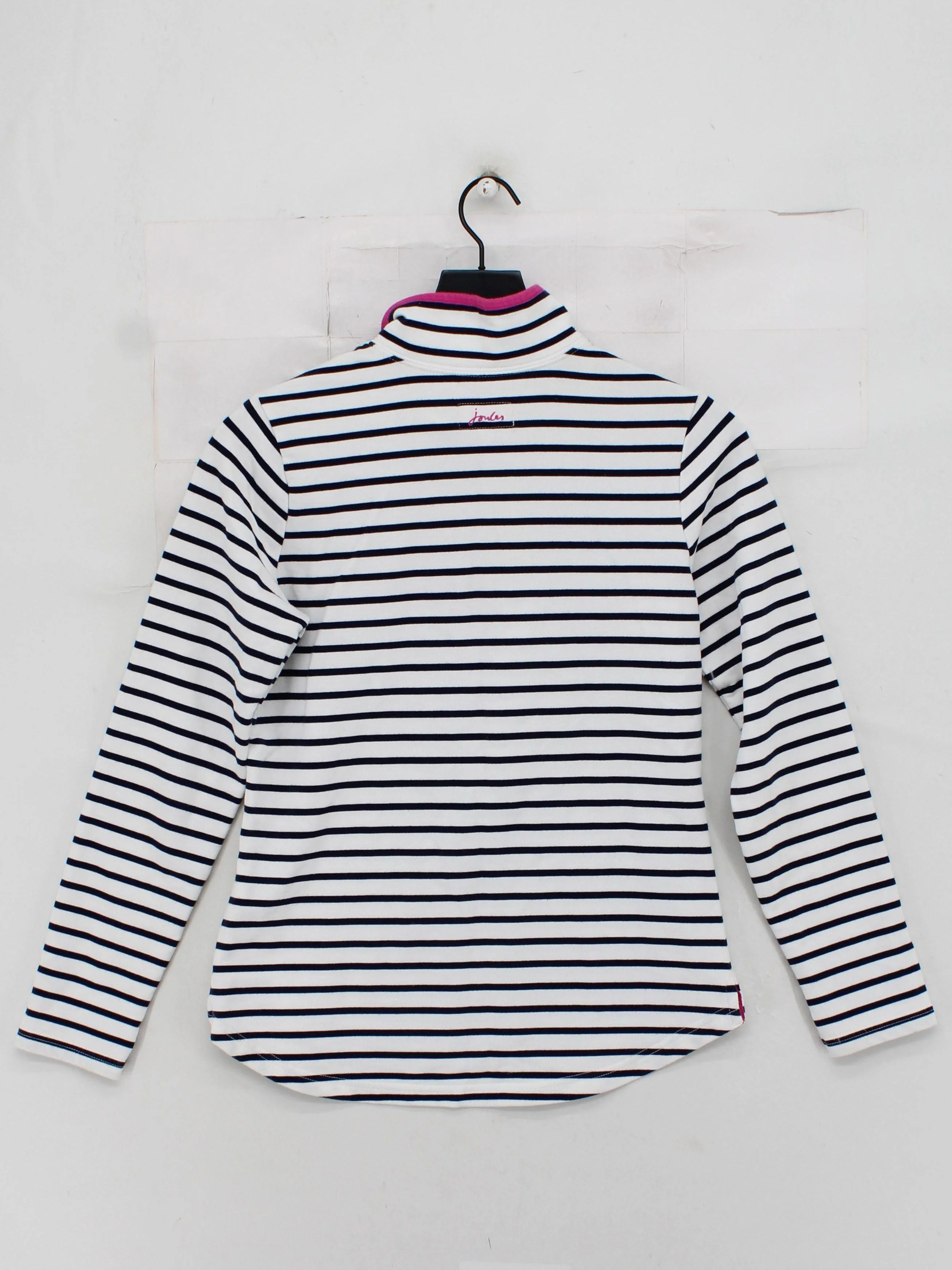 Joules Women's Jumper UK 10 White Striped 100% Other High Neck Pullover - Image 2