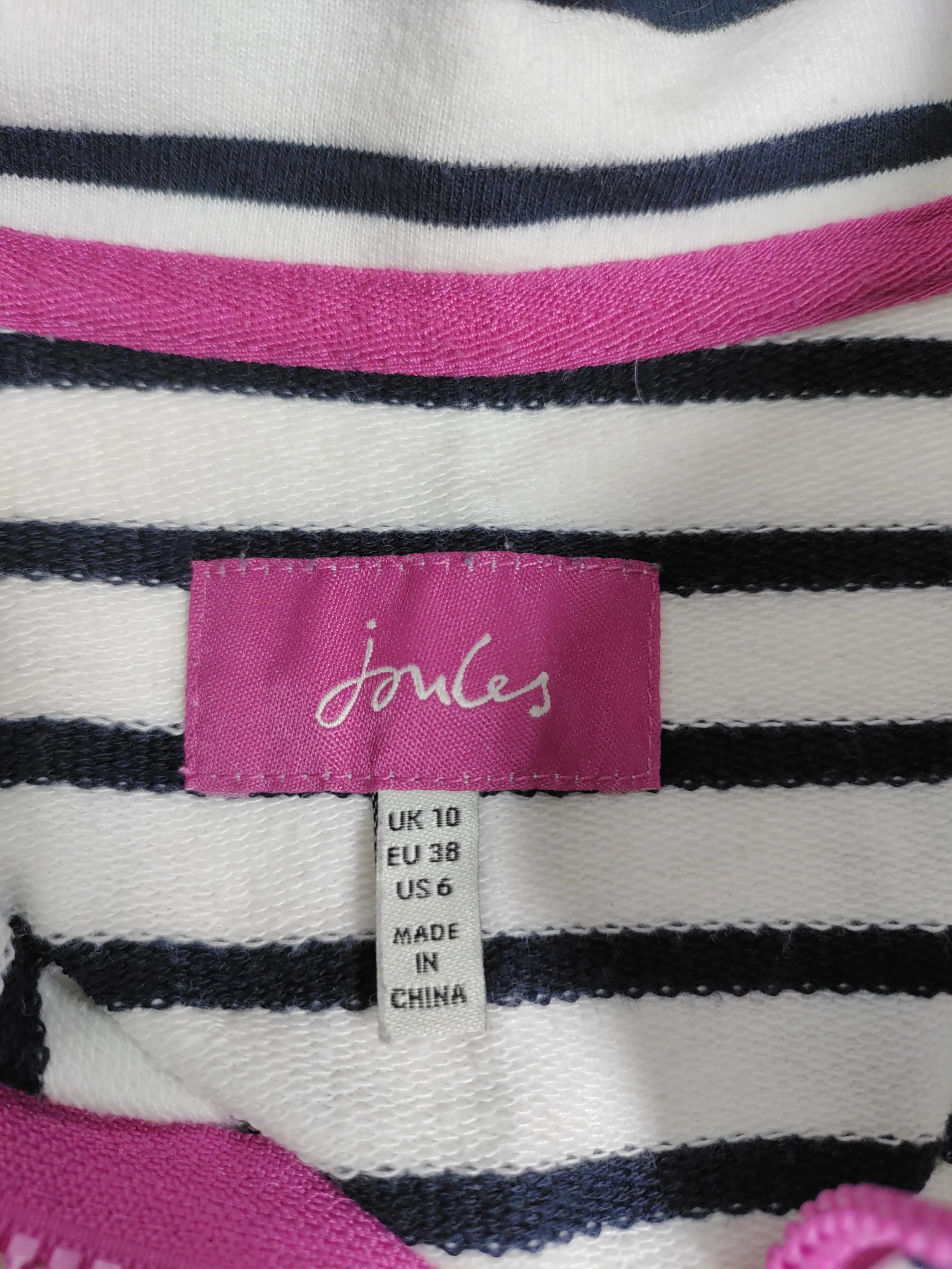 Joules Women's Jumper UK 10 White Striped 100% Other High Neck Pullover - Image 5