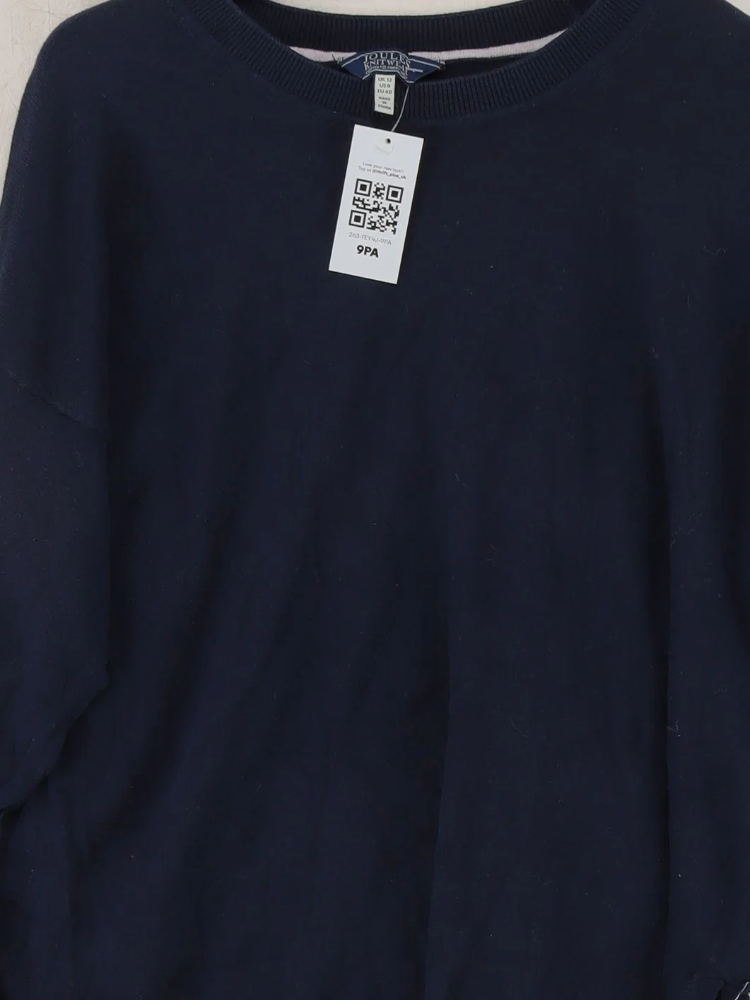 Joules Women's Jumper UK 12 Blue 100% Cotton Crew Neck Pullover - Image 3
