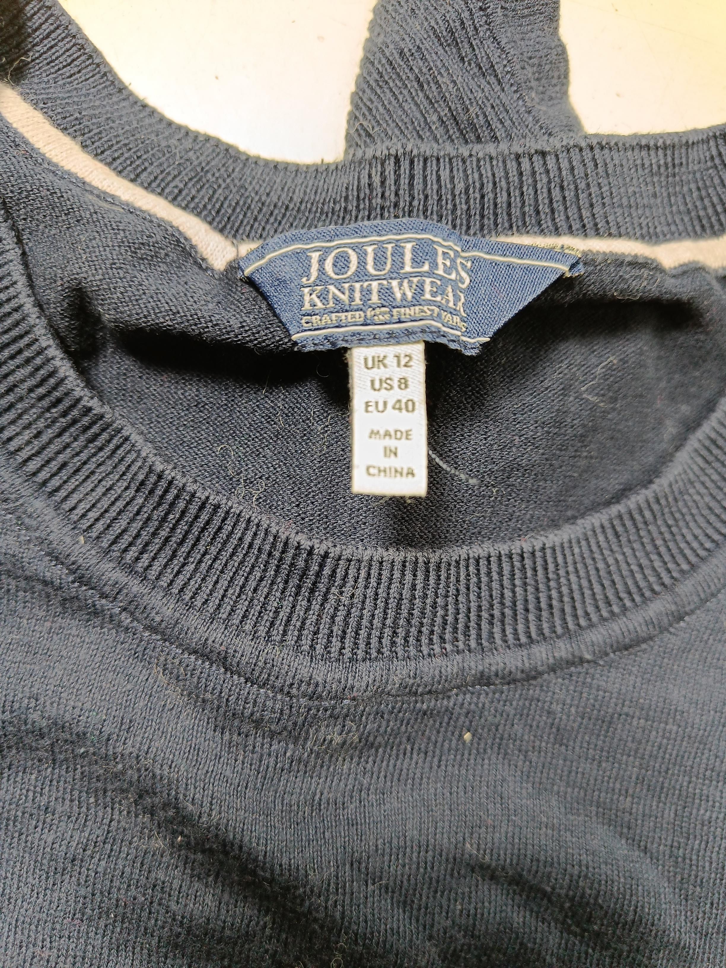 Joules Women's Jumper UK 12 Blue 100% Cotton Crew Neck Pullover - Image 5