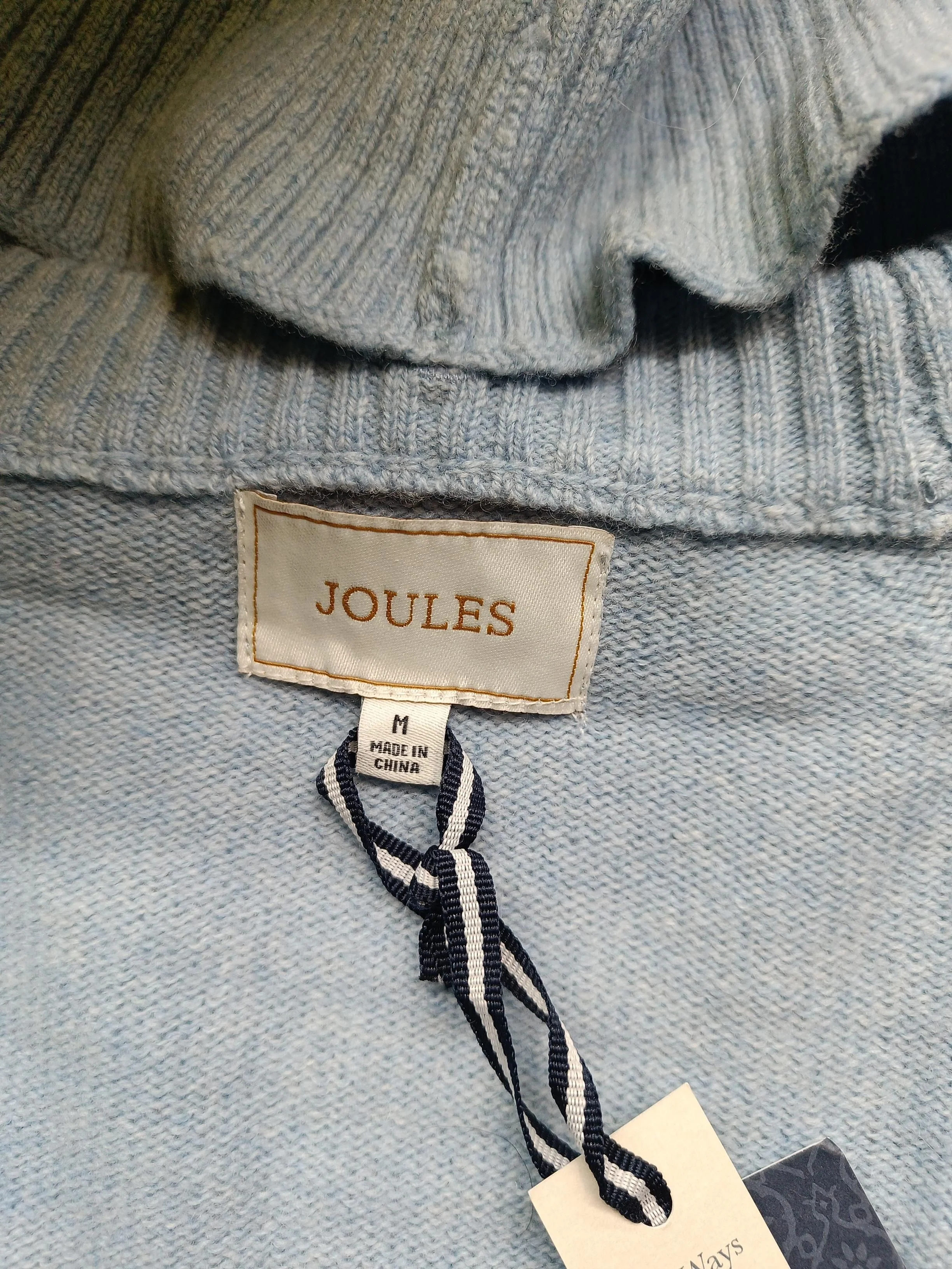 Joules Women's Jumper UK 12 Blue 100% Wool Roll Neck Pullover New with tags - Image 5
