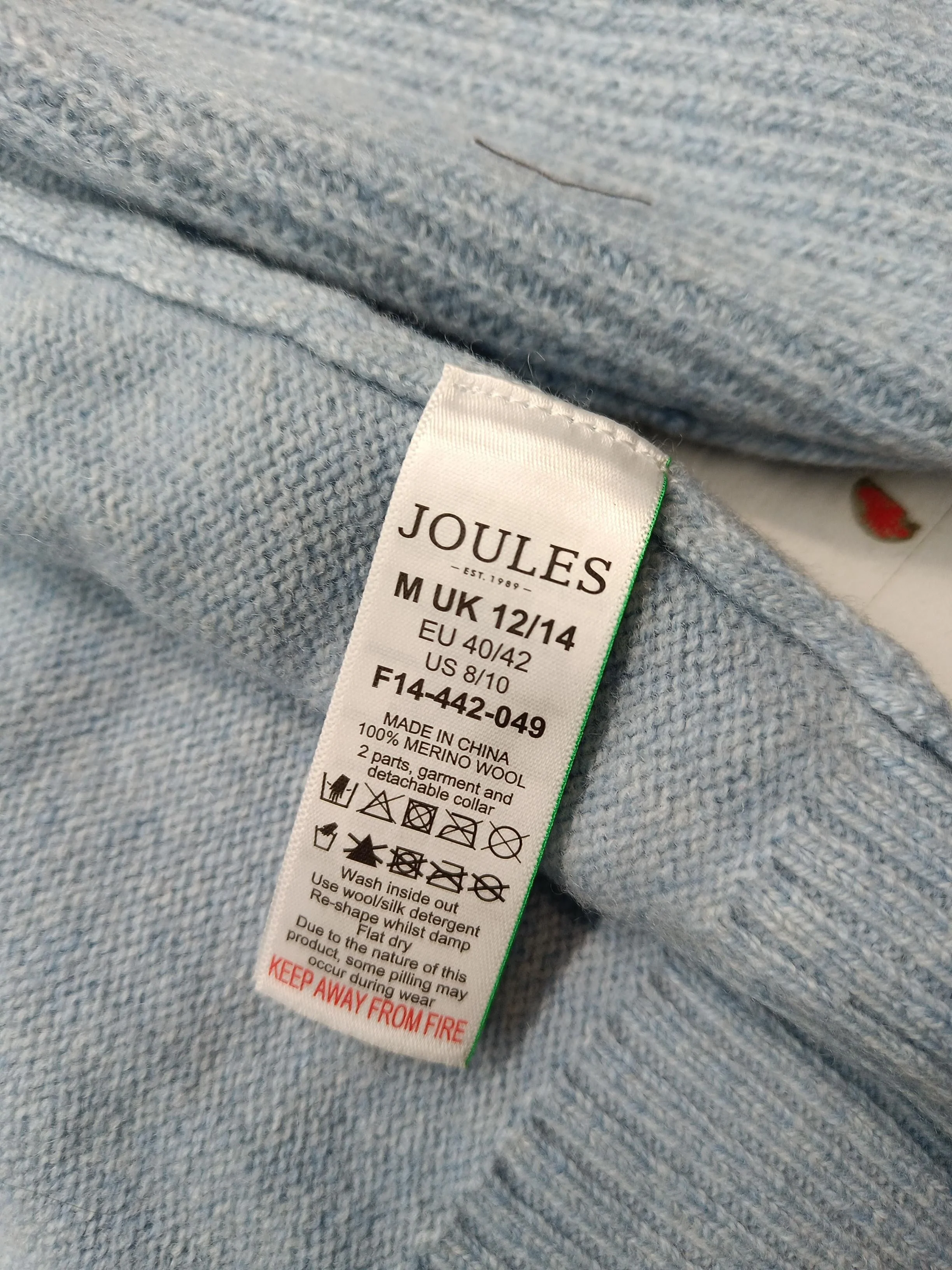 Joules Women's Jumper UK 12 Blue 100% Wool Roll Neck Pullover New with tags - Image 6
