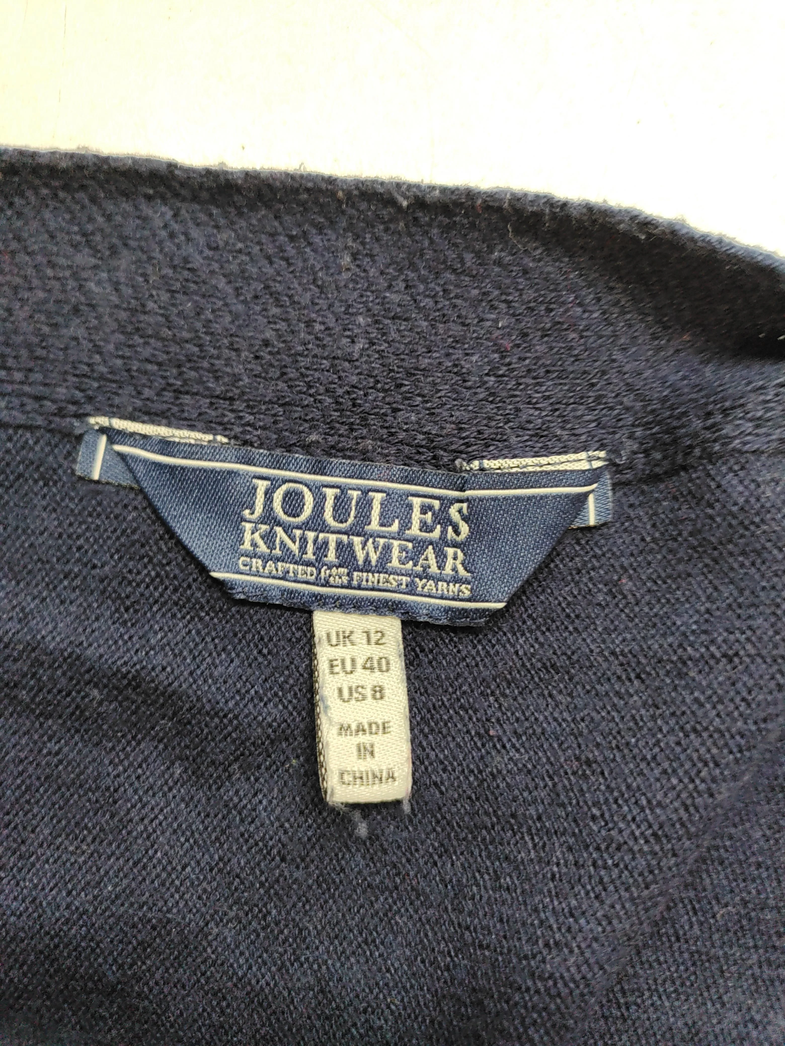 Joules Women's Jumper UK 12 Blue Cotton with Viscose Round Neck Pullover - Image 6