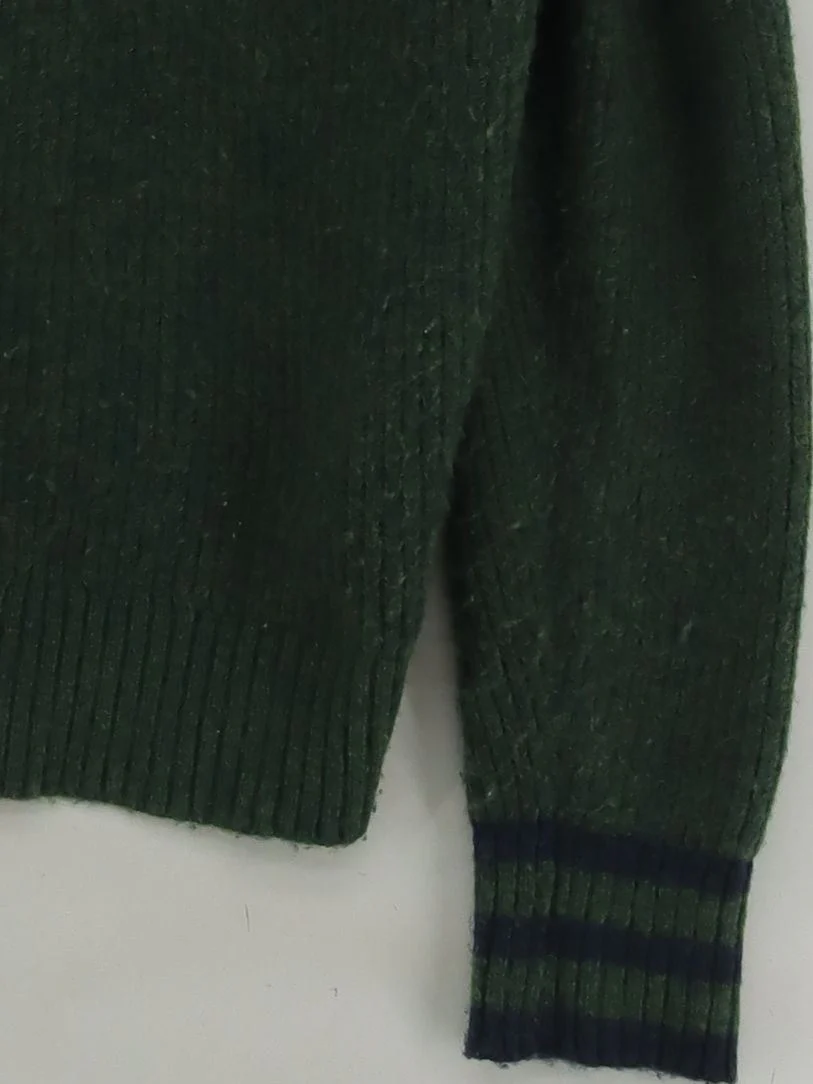 Joules Women's Jumper UK 12 Green Polyester with Wool High Neck Pullover - Image 4