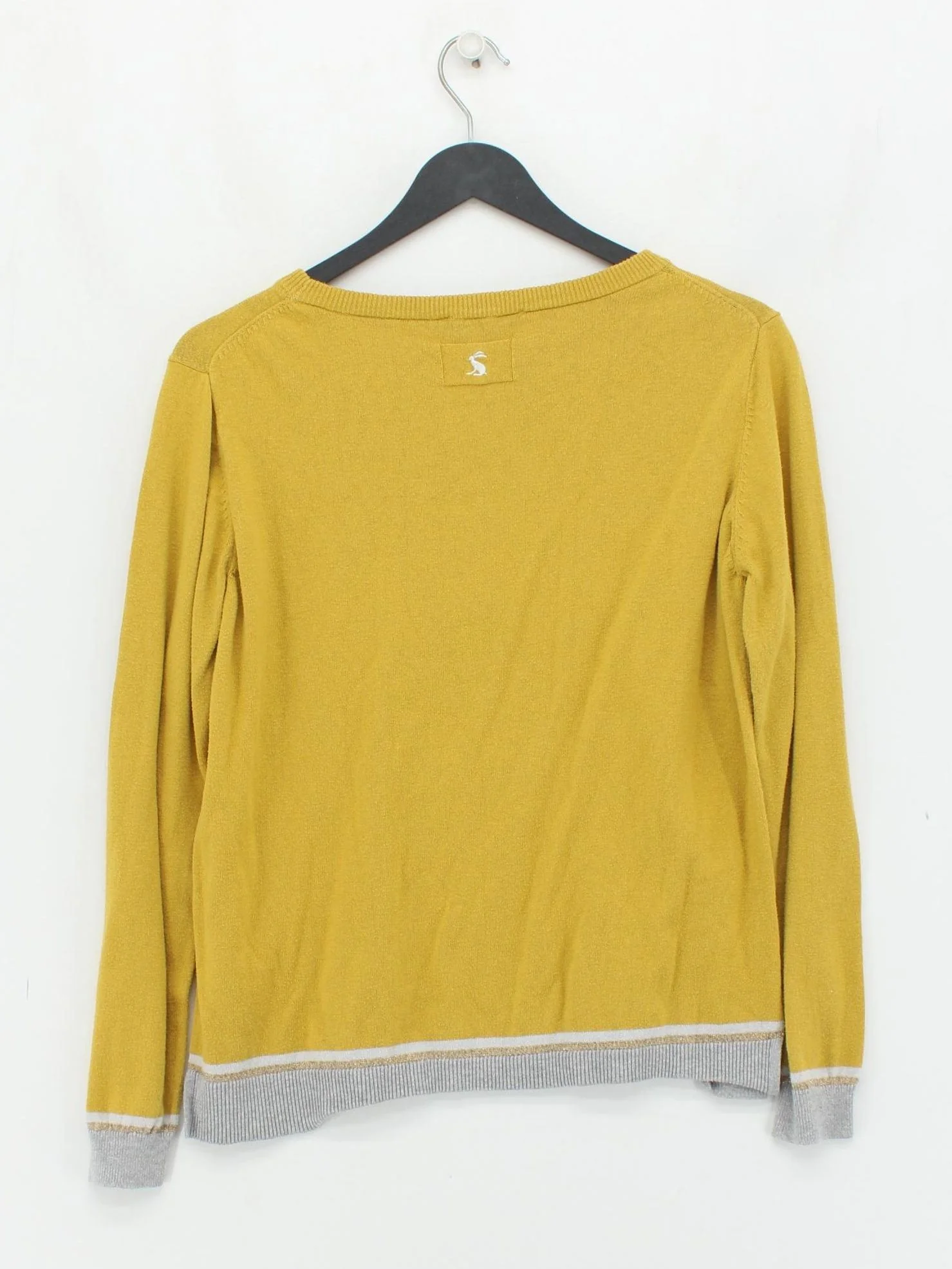 Joules Women's Jumper UK 12 Yellow Cotton with Polyamide, Viscose Pullover - Image 2