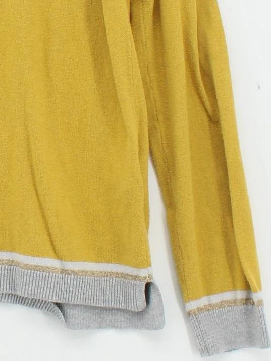 Joules Women's Jumper UK 12 Yellow Cotton with Polyamide, Viscose Pullover - Image 4