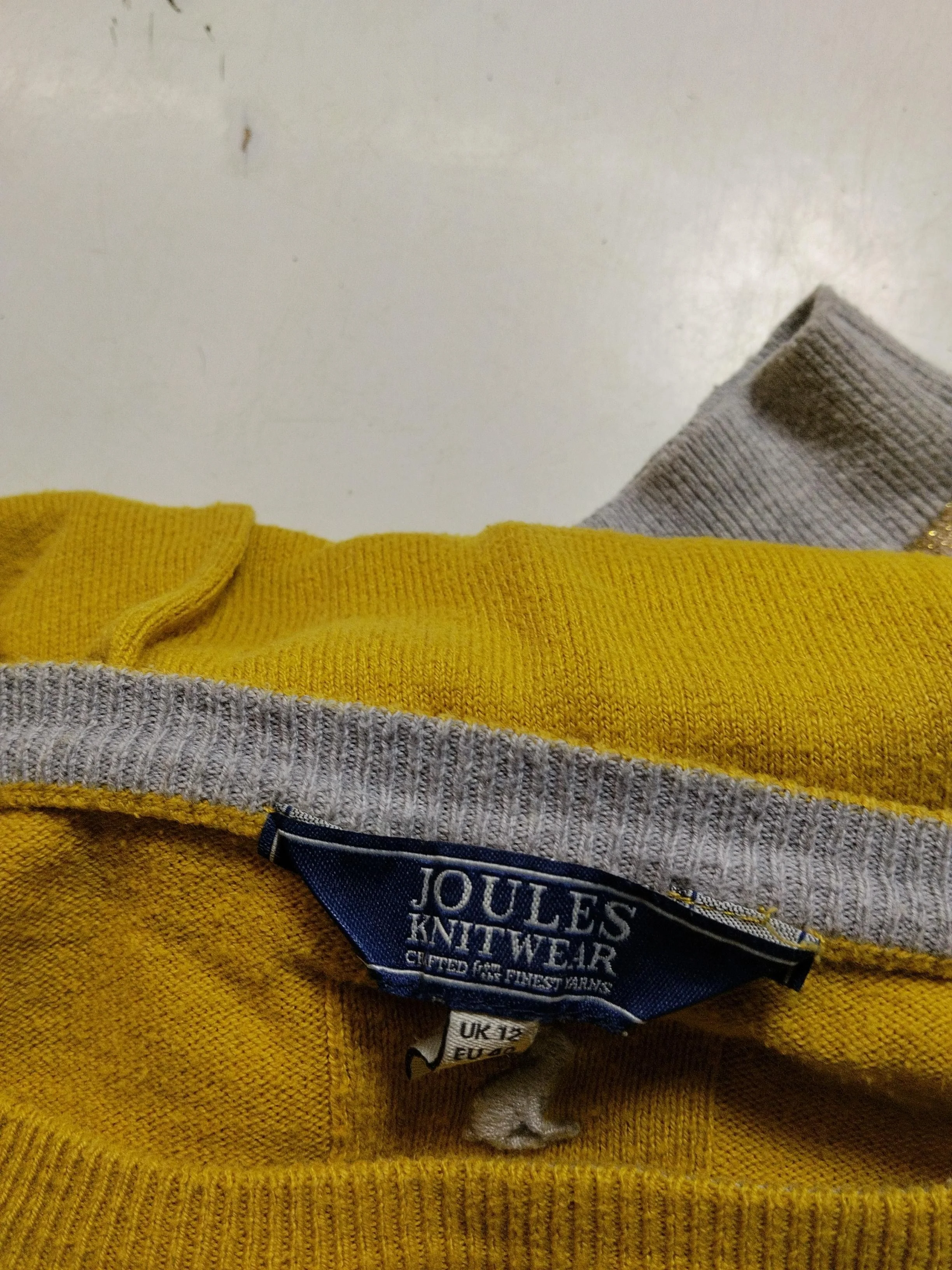Joules Women's Jumper UK 12 Yellow Cotton with Polyamide, Viscose Pullover - Image 6