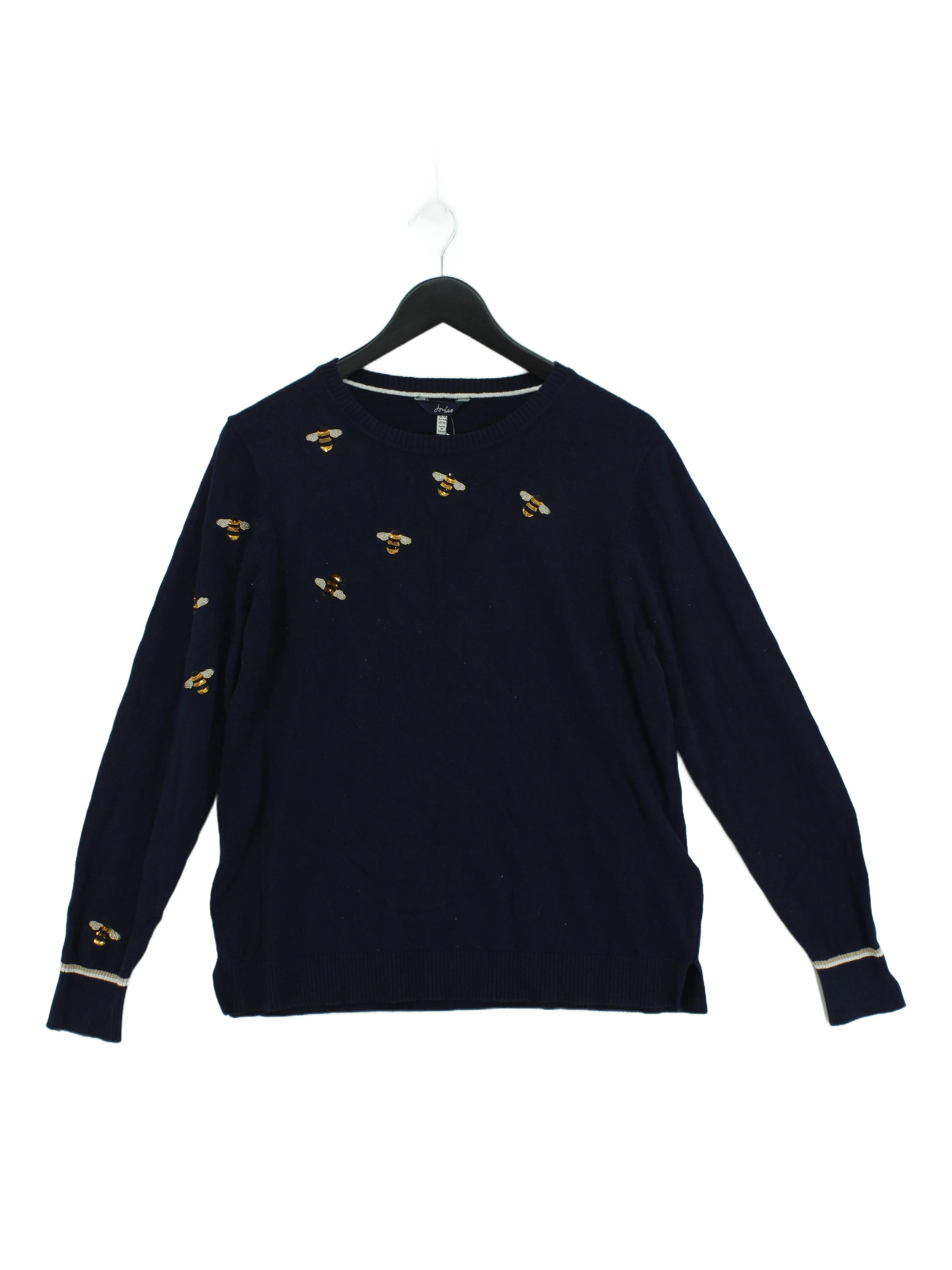Joules Women's Jumper UK 14 Blue Cotton with Viscose, Polyester Pullover