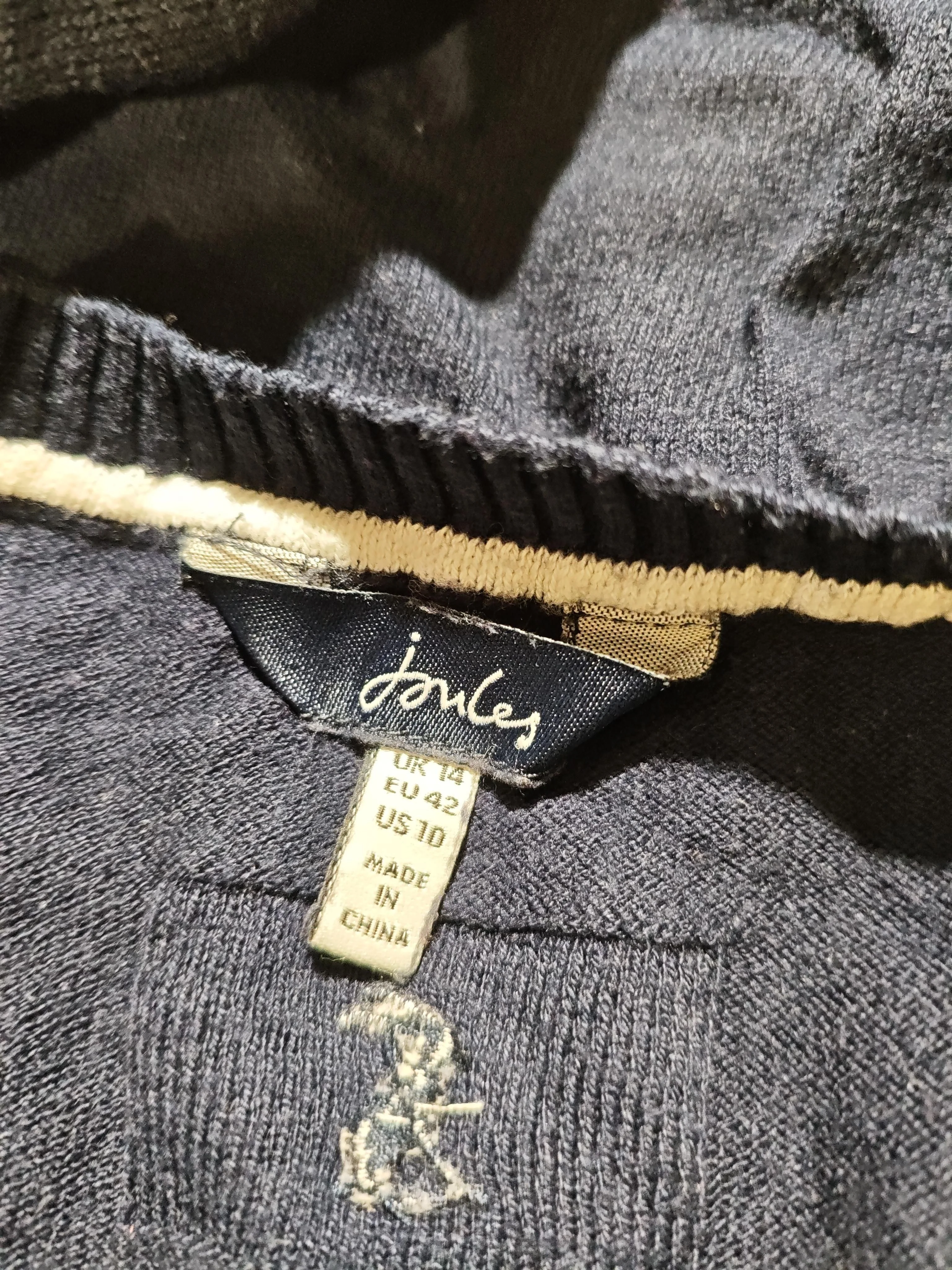 Joules Women's Jumper UK 14 Blue Cotton with Viscose, Polyester Pullover - Image 6