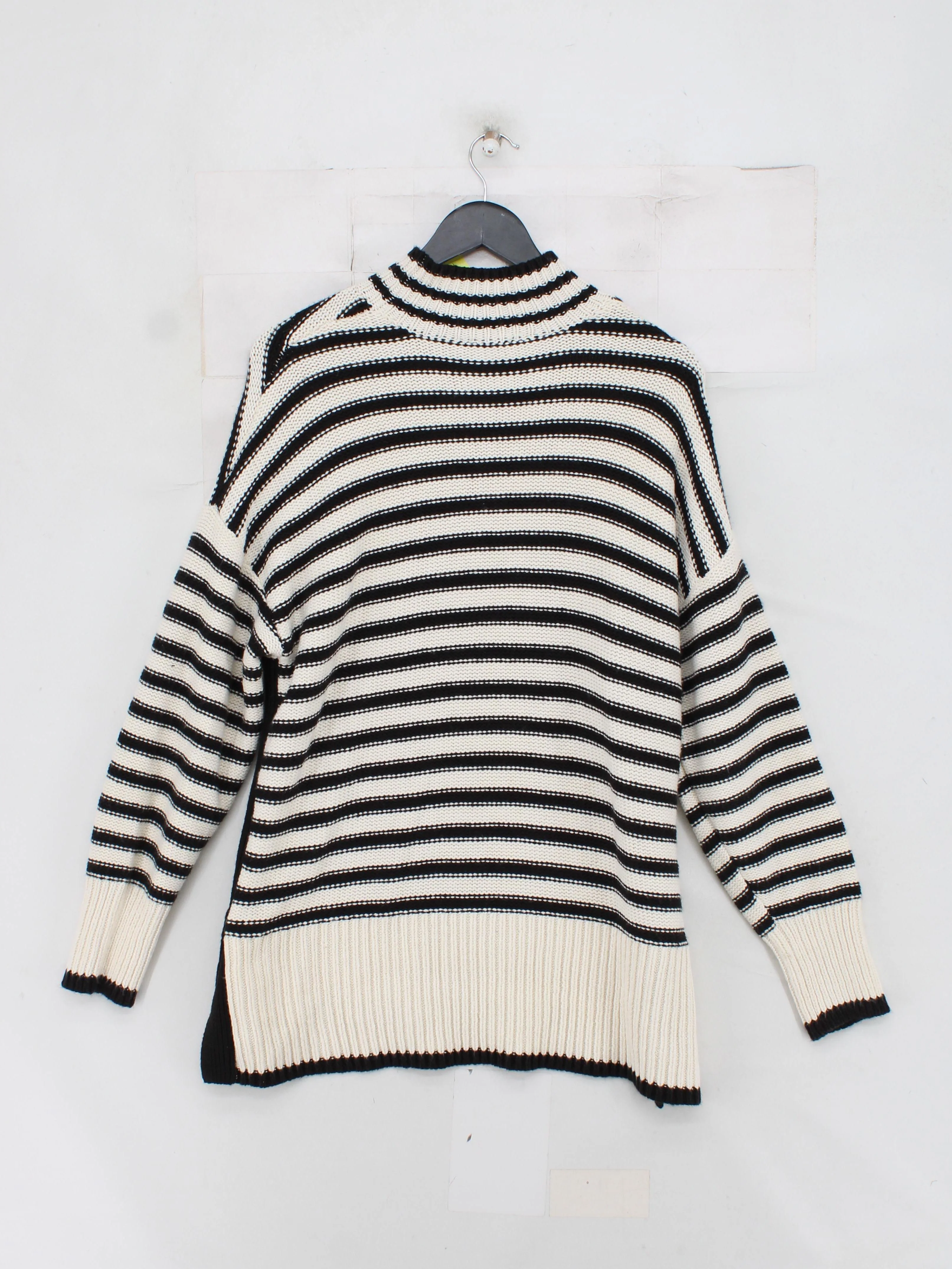 Joules Women's Jumper UK 14 Multi Striped Cotton with Acrylic High Neck Pullover - Image 2
