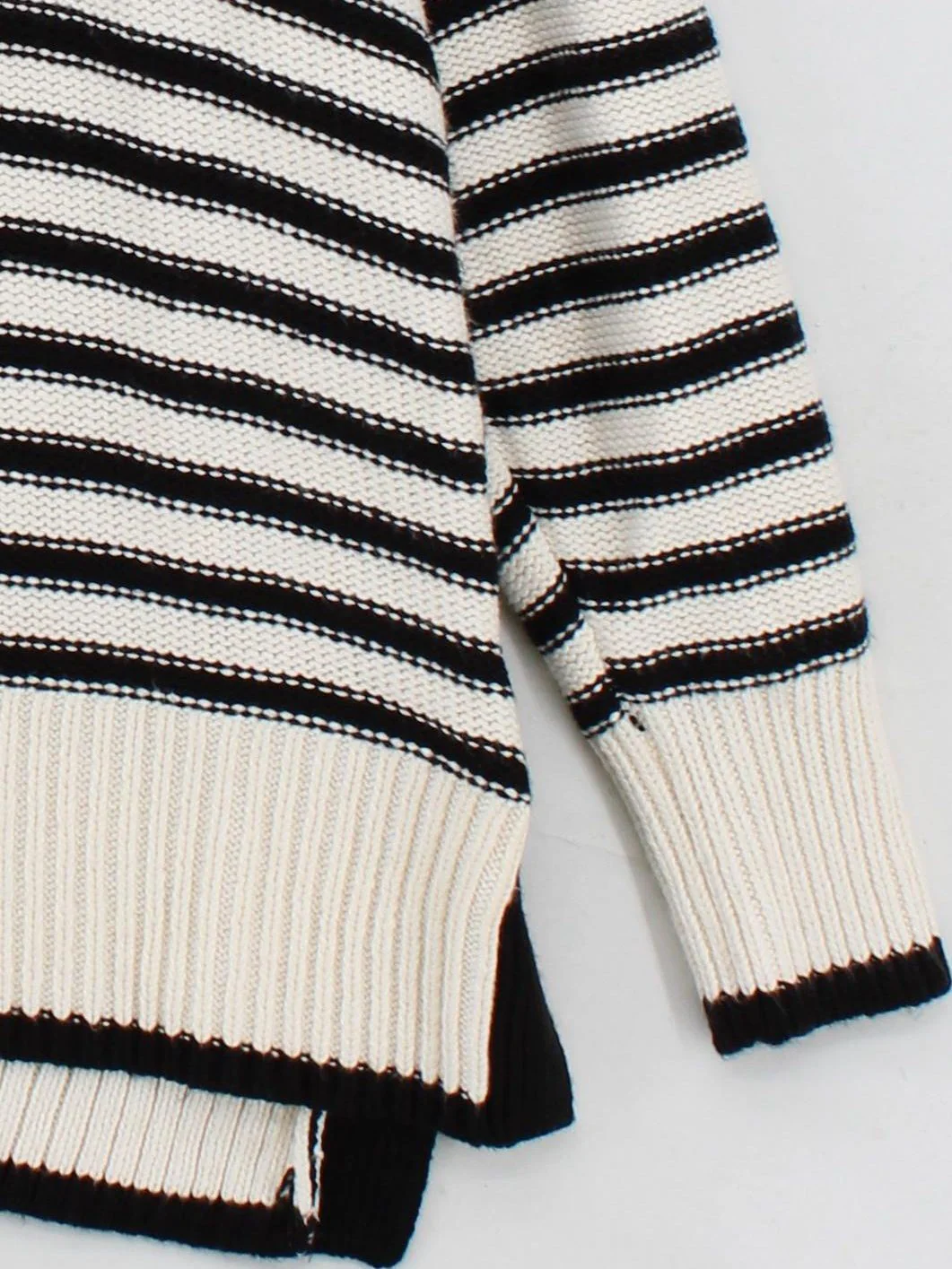 Joules Women's Jumper UK 14 Multi Striped Cotton with Acrylic High Neck Pullover - Image 4