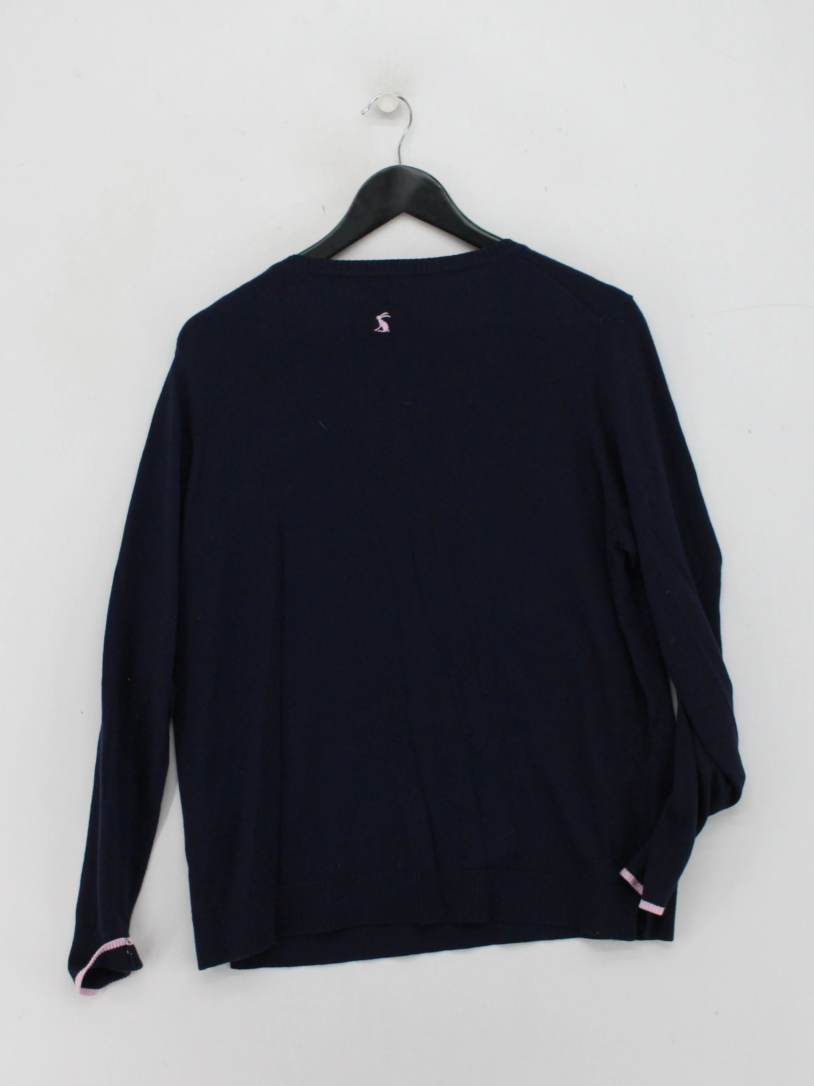 Joules Women's Jumper UK 16 Blue Graphic 100% Other V-Neck Pullover - Image 2