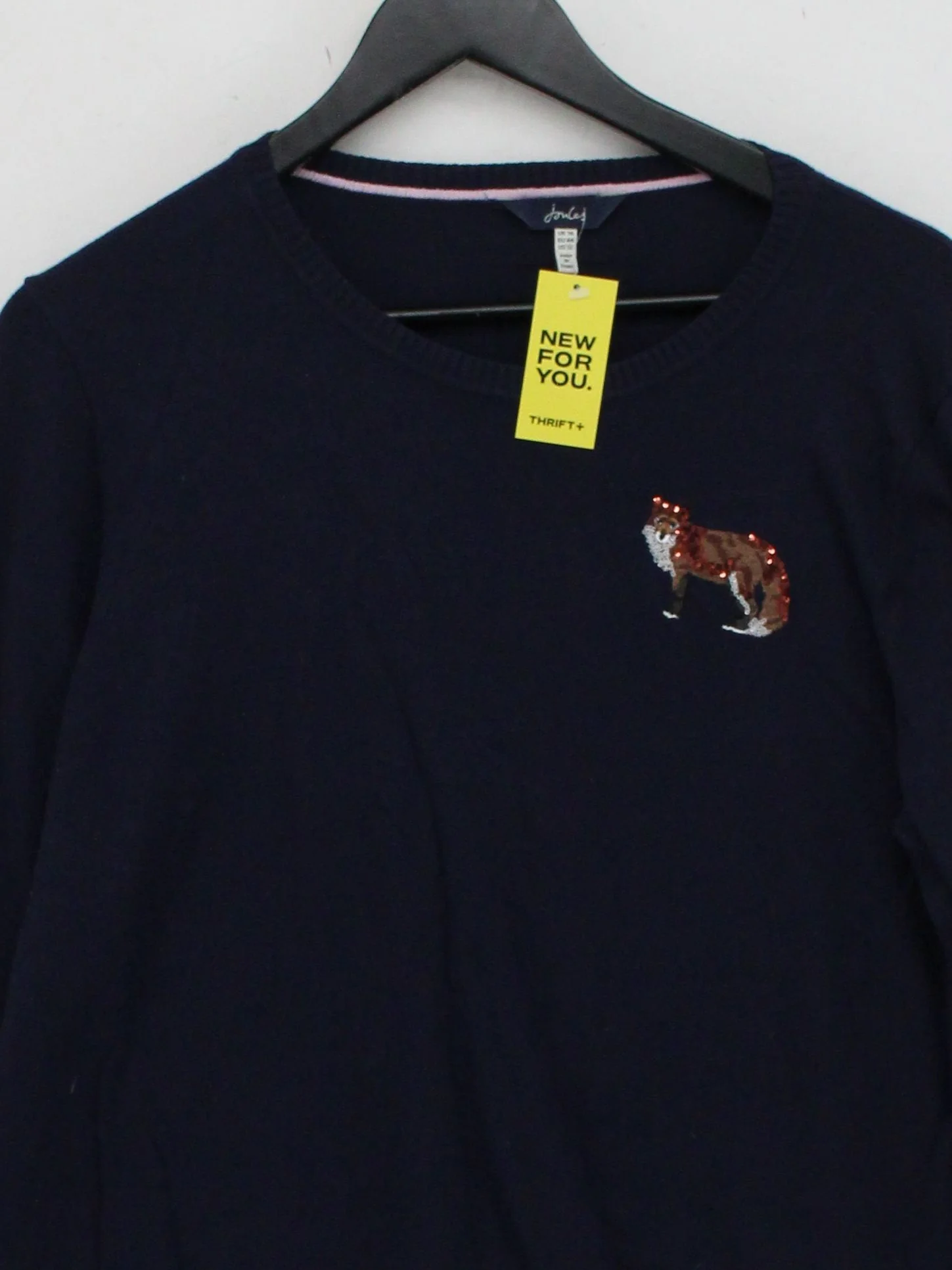 Joules Women's Jumper UK 16 Blue Graphic 100% Other V-Neck Pullover - Image 3