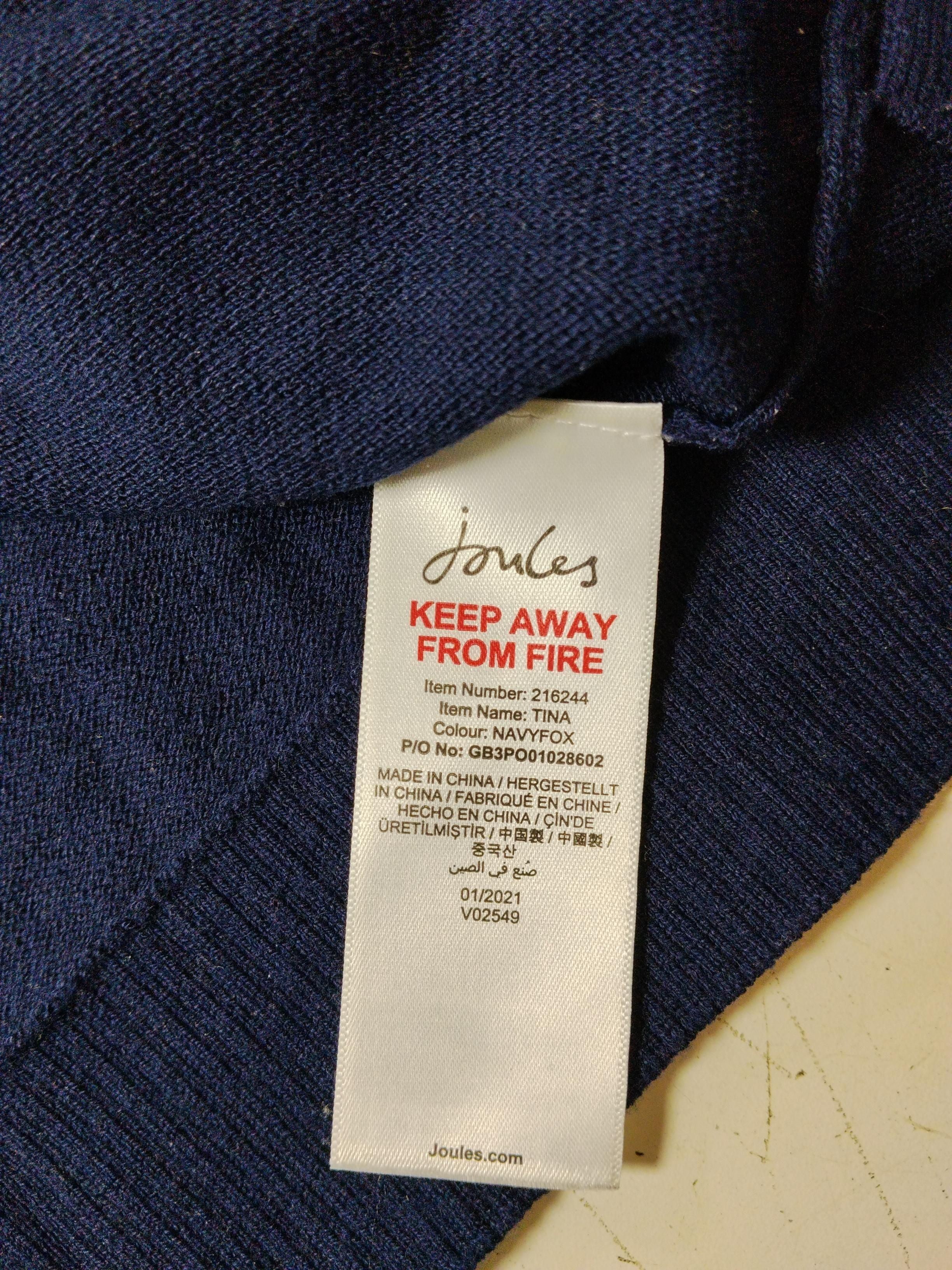 Joules Women's Jumper UK 16 Blue Graphic 100% Other V-Neck Pullover - Image 7