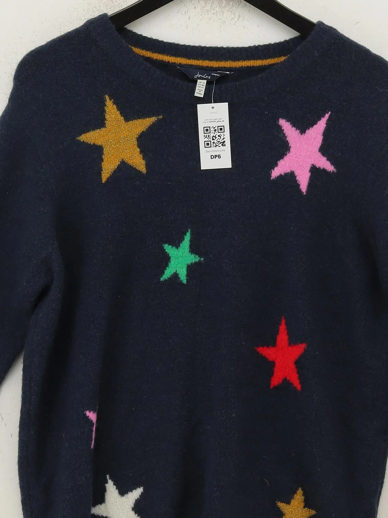 Joules Women's Jumper UK 16 Blue Polyamide with Acrylic, Wool, Elastane Pullover - Image 3