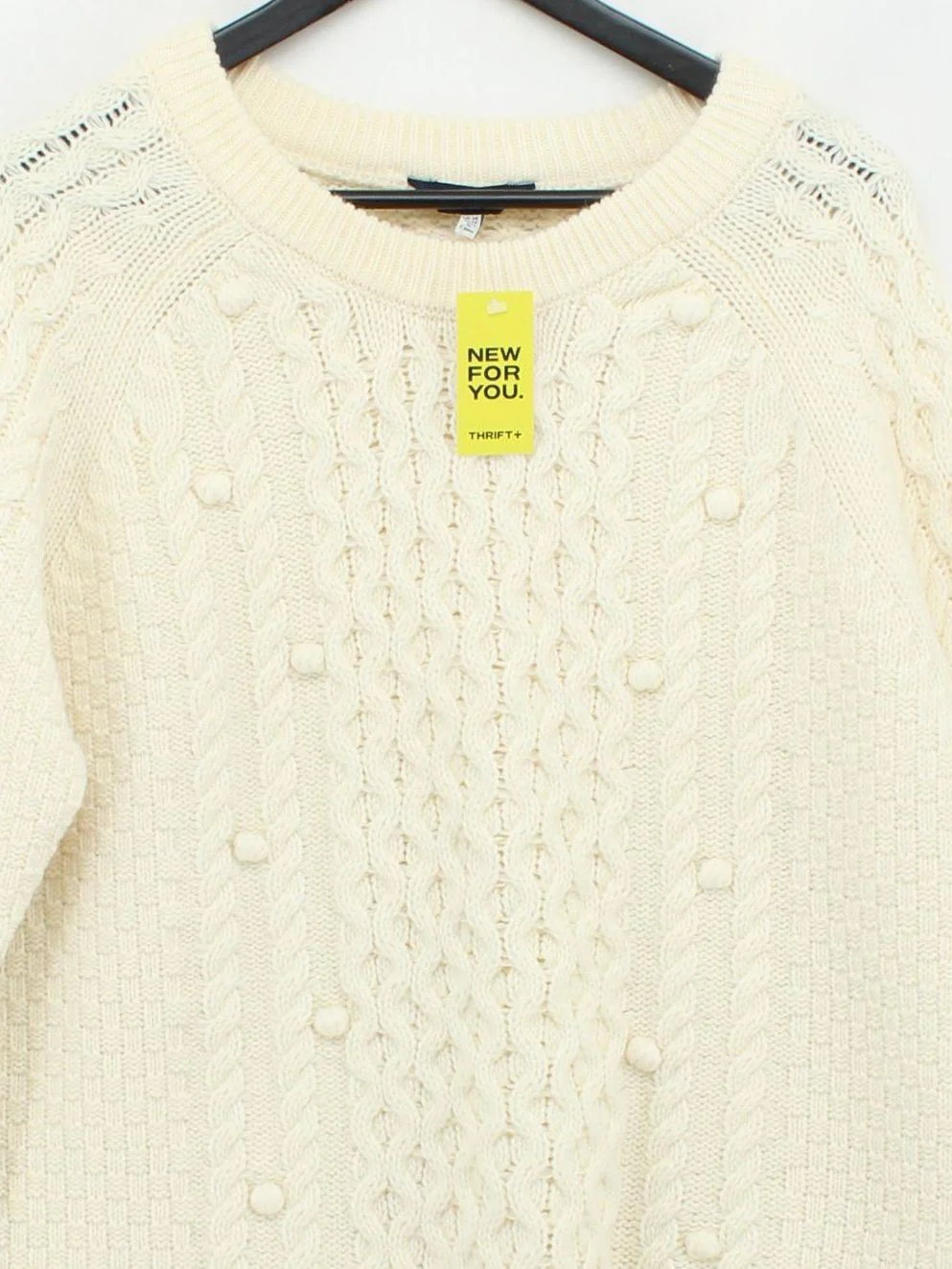 Joules Women's Jumper UK 18 Cream Acrylic with Wool Crew Neck Pullover - Image 3