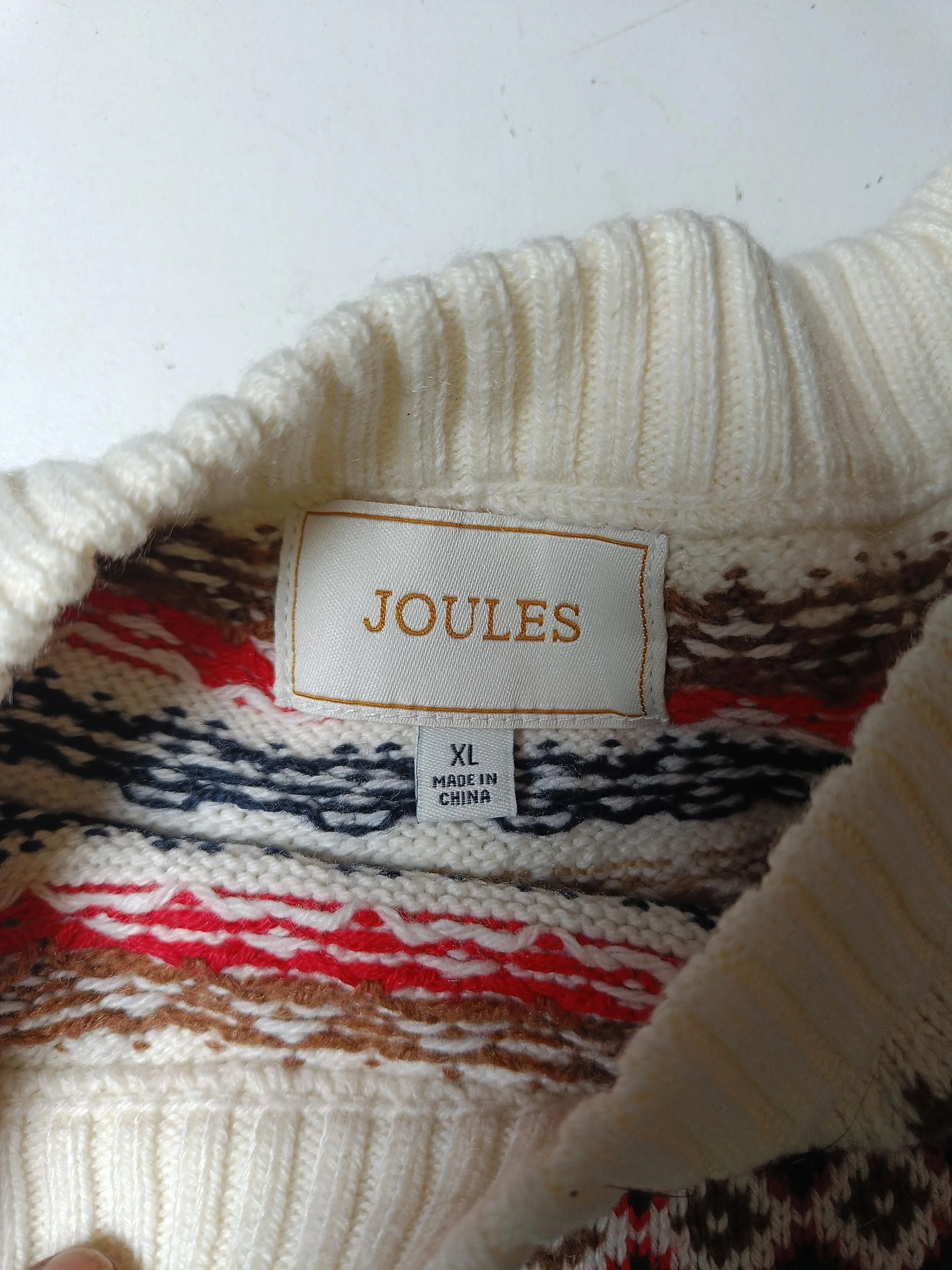 Joules Women's Jumper UK 20 Cream Cotton with Nylon, Wool Vest - Image 5