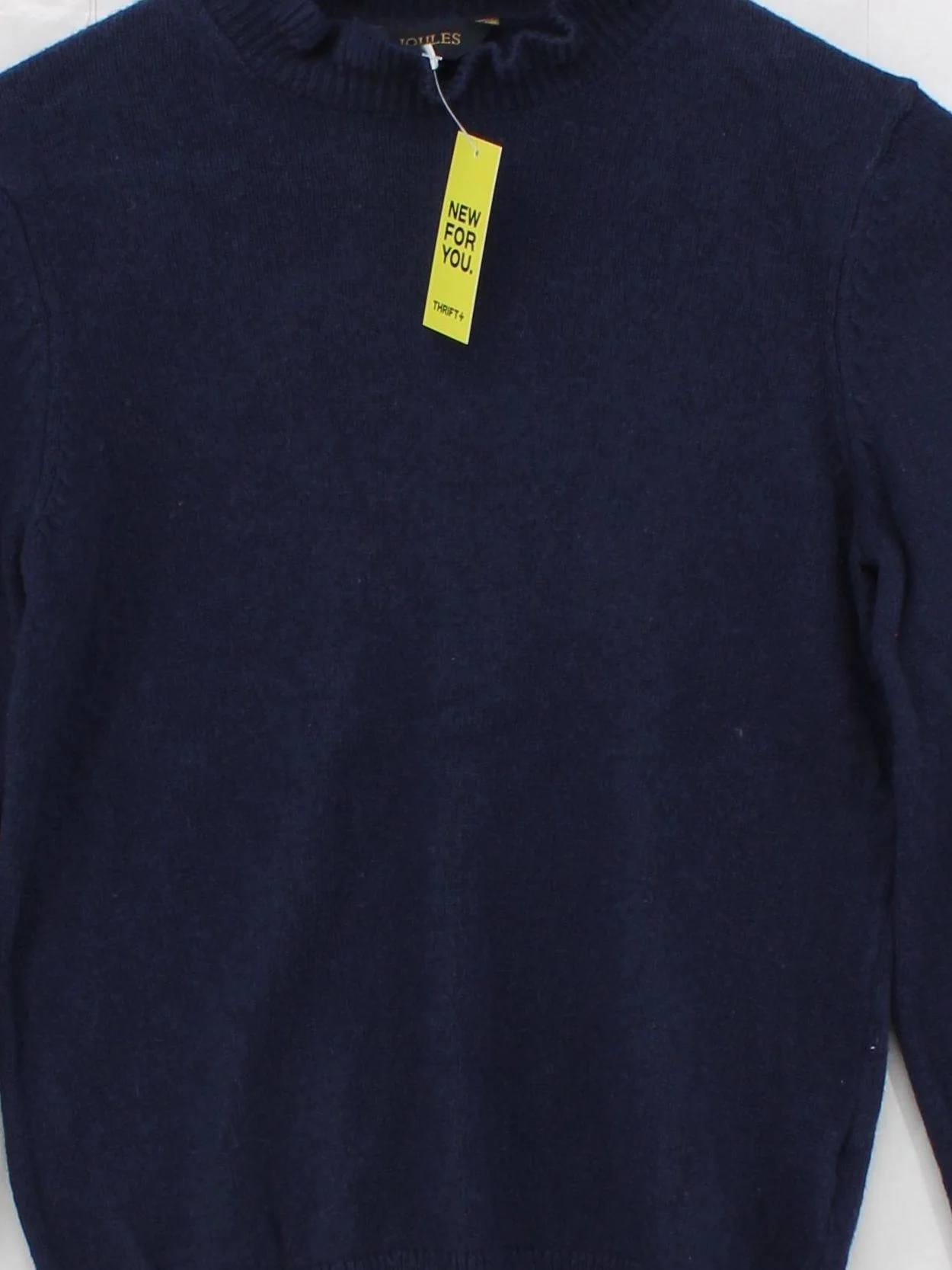 Joules Women's Jumper UK 8 Blue Cotton with Nylon, Wool High Neck Pullover - Image 3