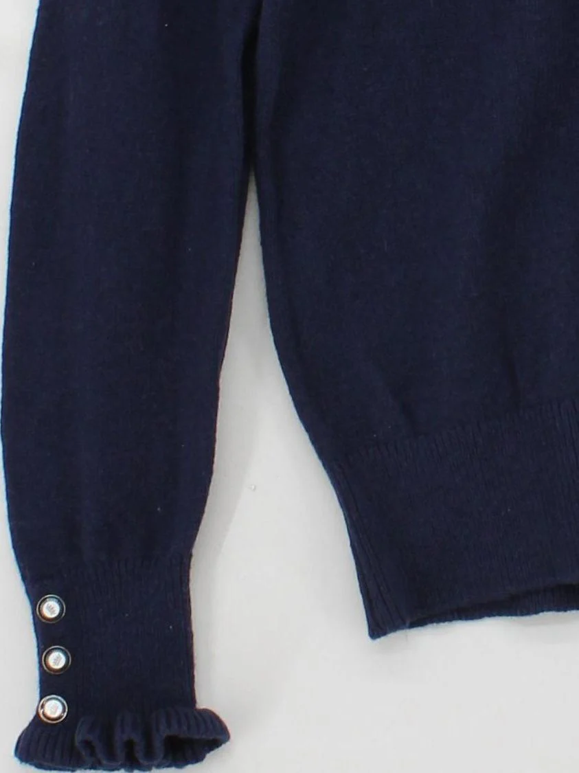 Joules Women's Jumper UK 8 Blue Cotton with Nylon, Wool High Neck Pullover - Image 4