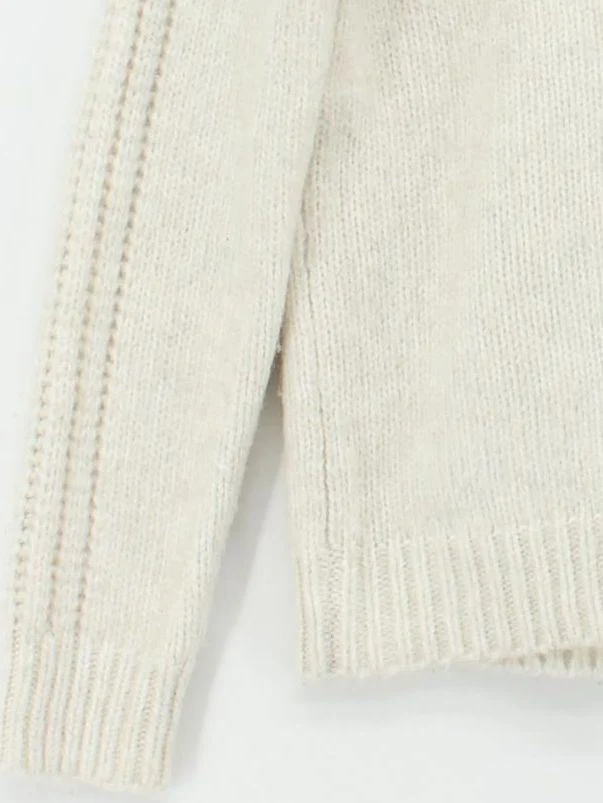 Joules Women's Jumper UK 8 Cream Acrylic with Polyester, Wool Mock Neck Pullover - Image 4