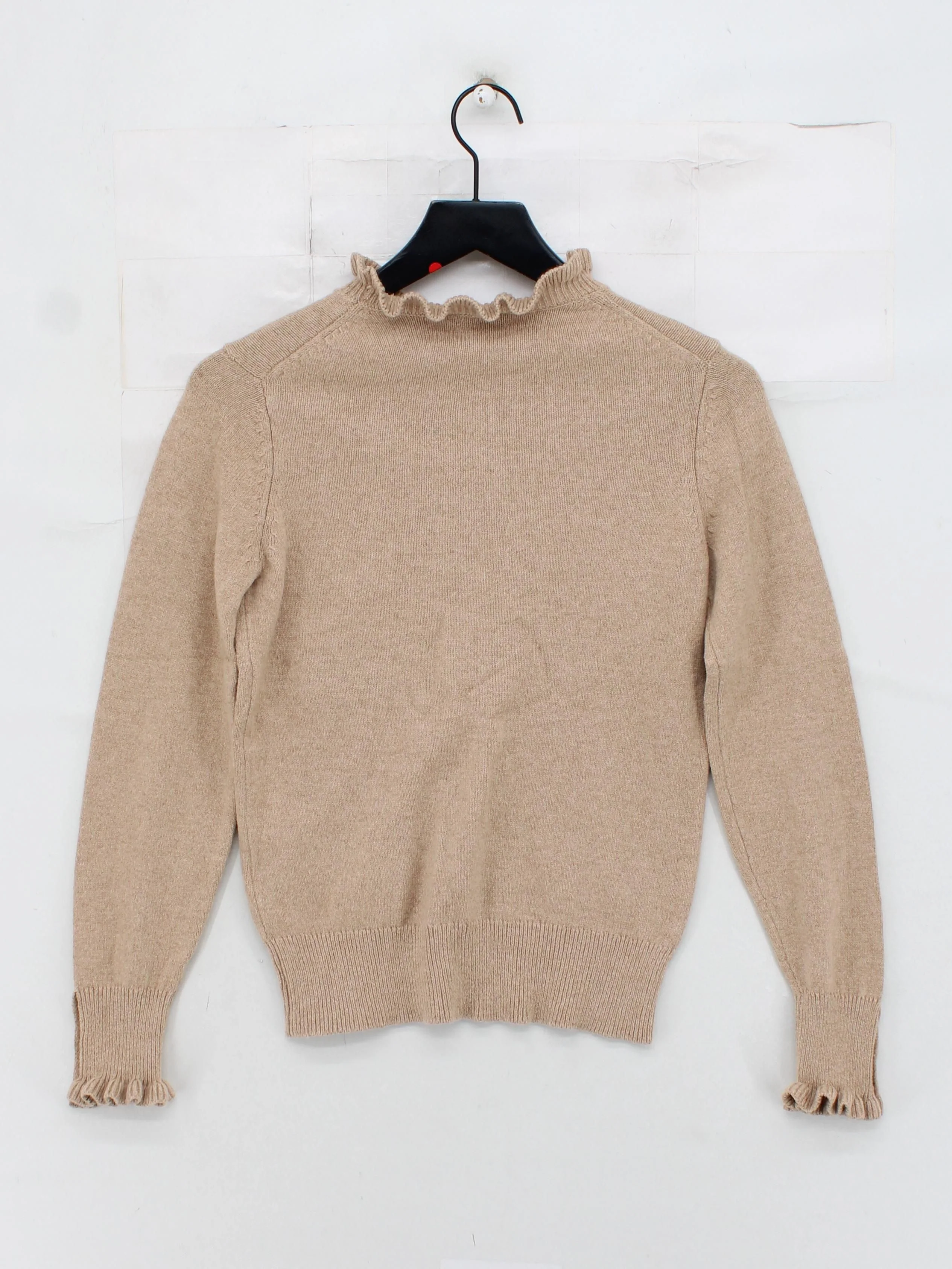 Joules Women's Jumper UK 8 Tan Cotton with Nylon, Wool Mock Neck Pullover - Image 2