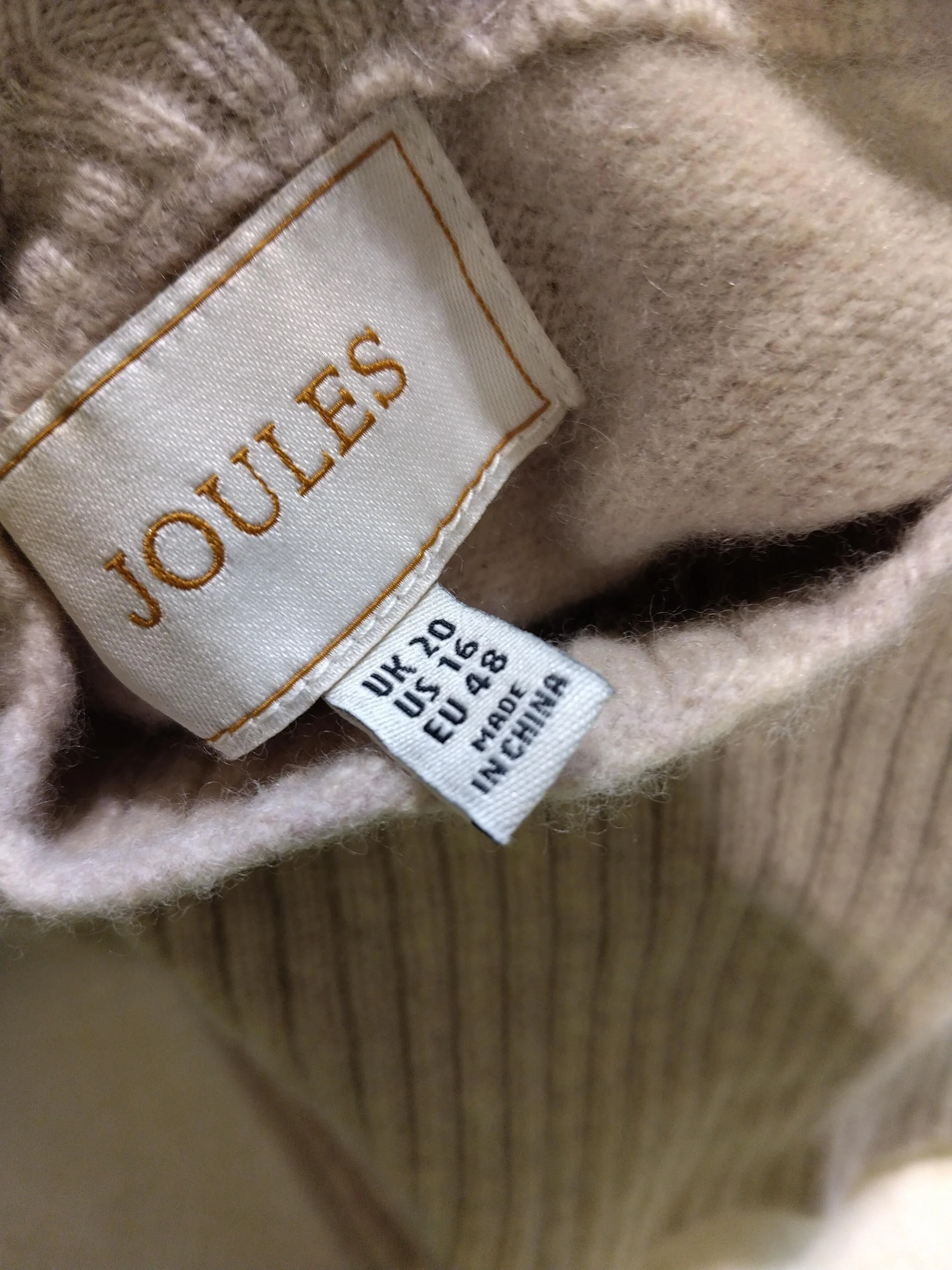 Joules Women's Jumper XL Cream 100% Wool Roll Neck Pullover - Image 5