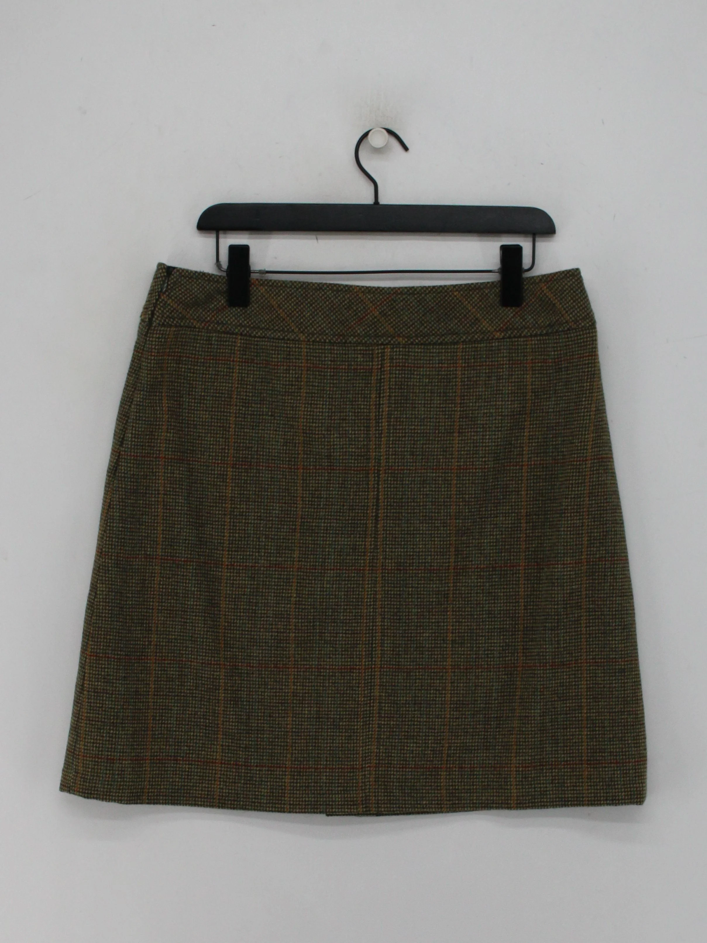 Joules Women's Mini Skirt UK 14 Green Checkered Wool with Polyester Short Mini - Image 2
