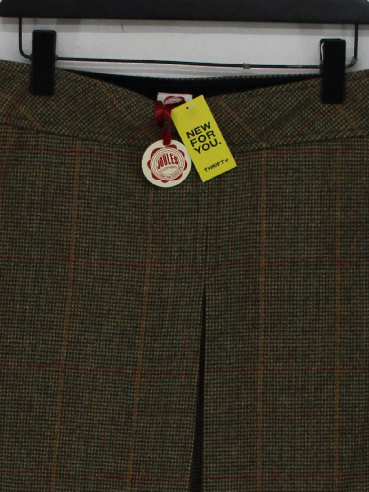 Joules Women's Mini Skirt UK 14 Green Checkered Wool with Polyester Short Mini - Image 3