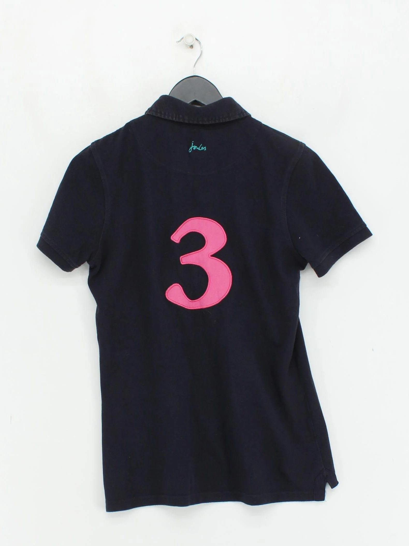 Joules Women's Polo M Blue 100% Cotton Short Sleeve Collared Basic - Image 2