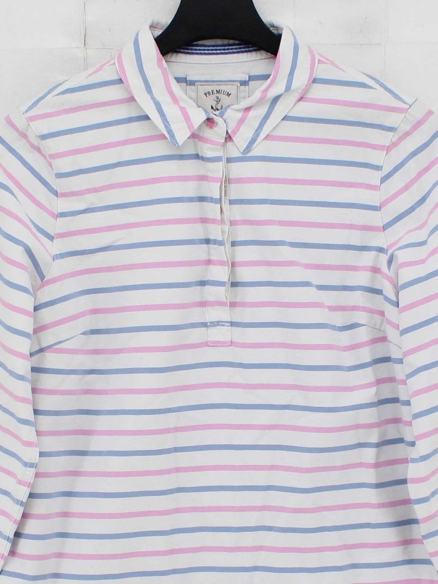 Joules Women's Polo M Multi Striped 100% Cotton Long Sleeve Collared Basic - Image 3