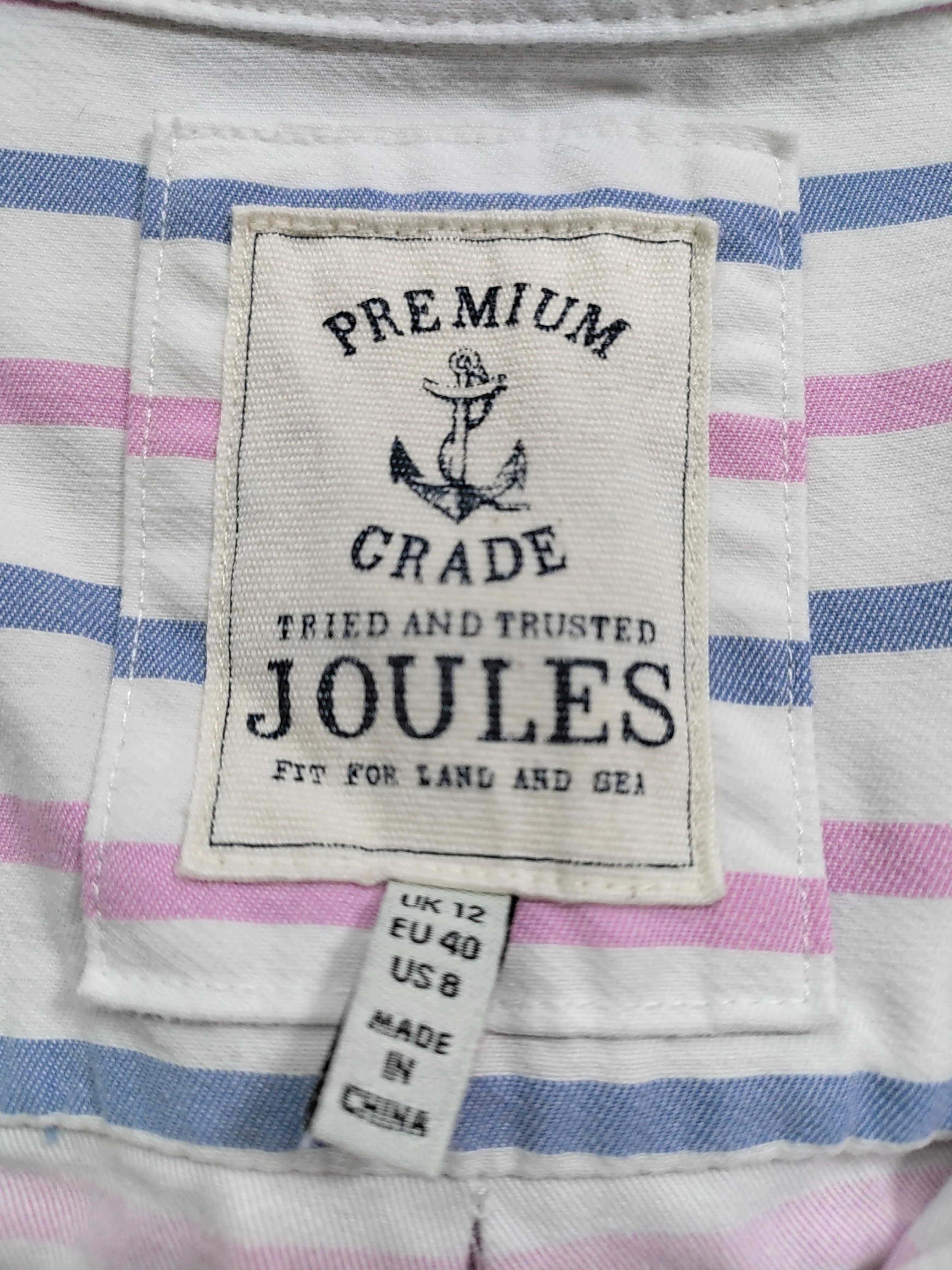 Joules Women's Polo M Multi Striped 100% Cotton Long Sleeve Collared Basic - Image 5