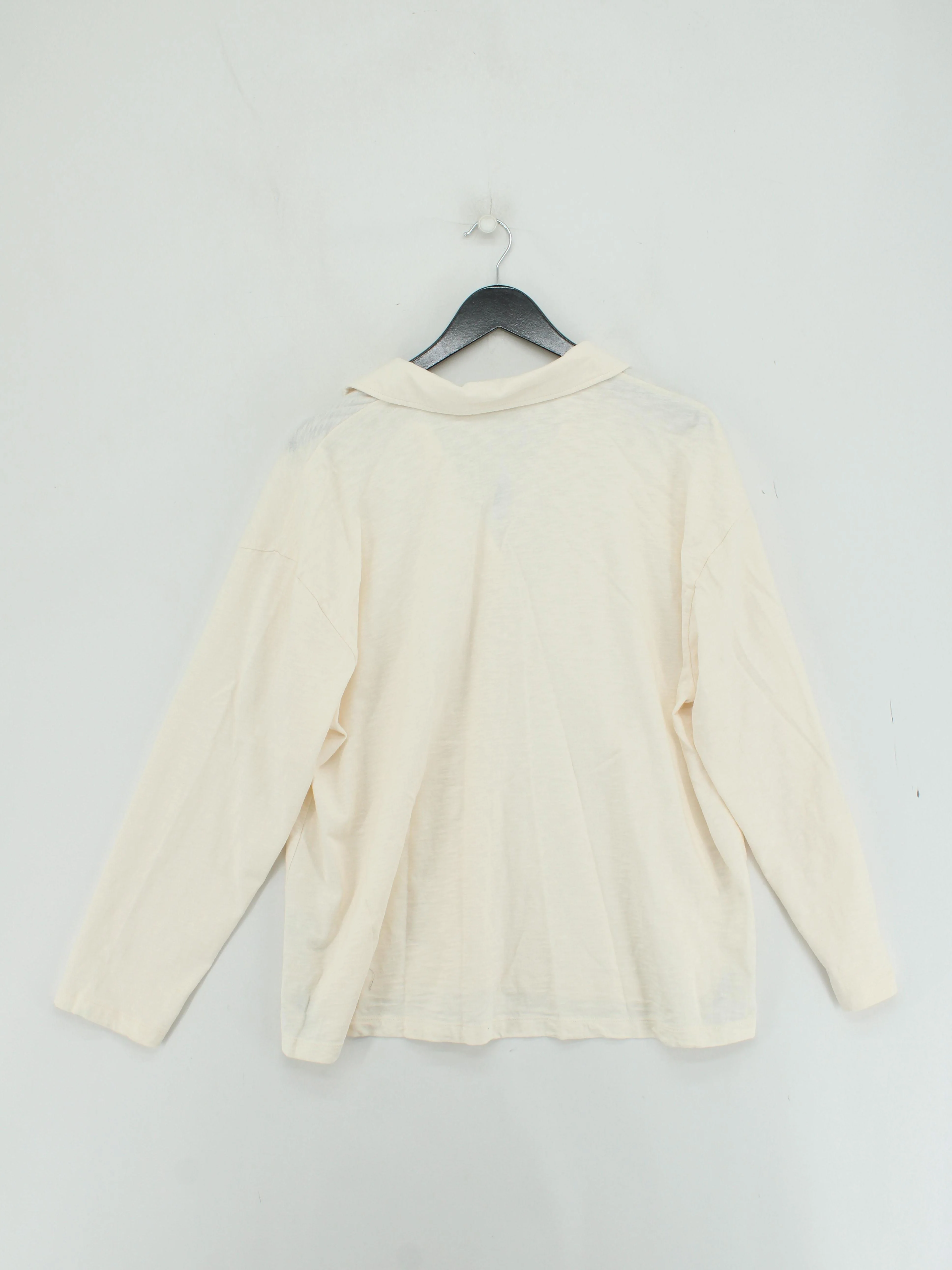 Joules Women's Polo UK 18 Cream 100% Cotton Long Sleeve Collared Basic - Image 2