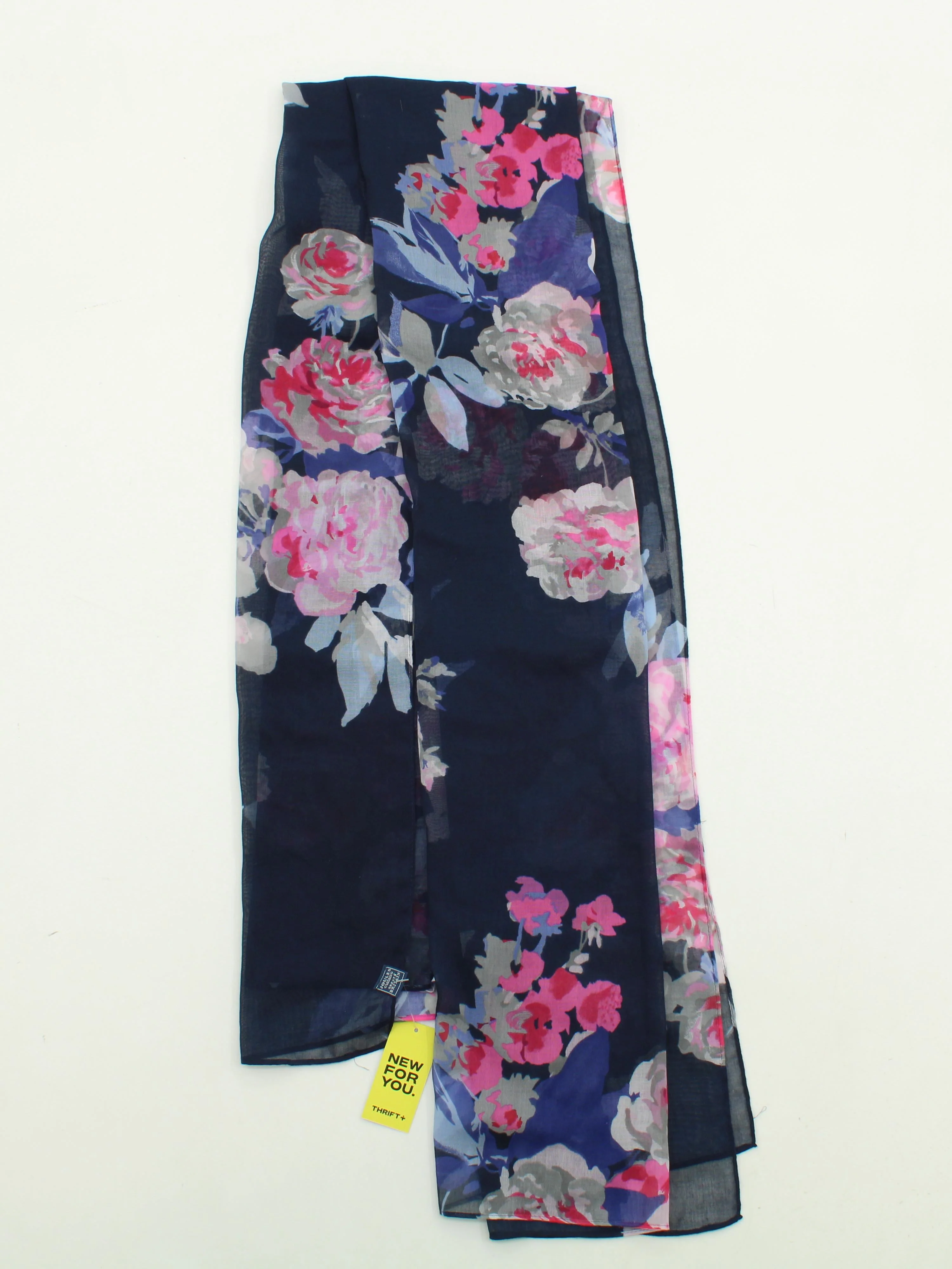 Joules Women's Scarf Blue Floral 100% Other Rectangle Scarf - Image 2