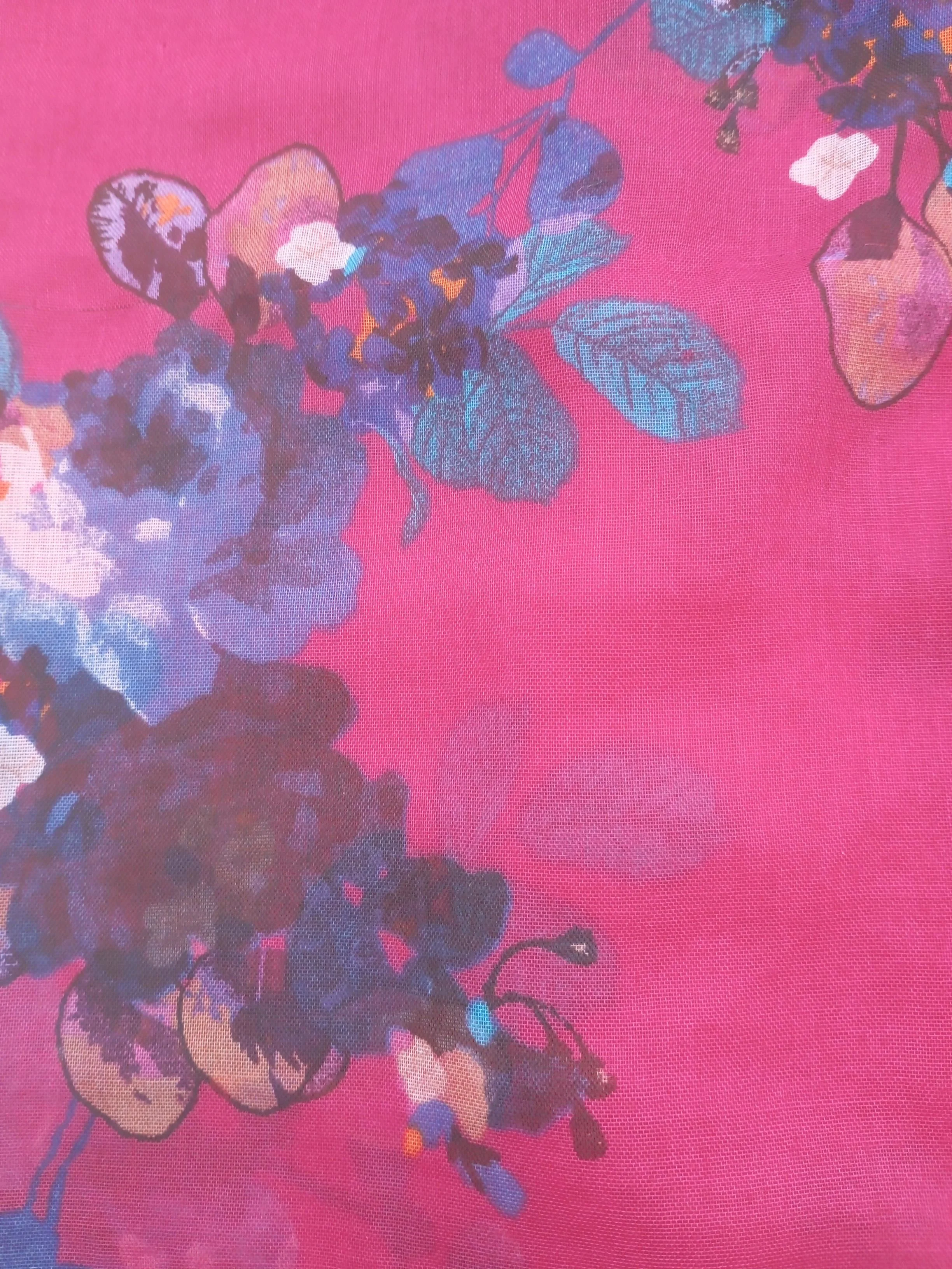 Joules Women's Scarf Pink Floral 100% Other Rectangle Scarf - Image 3