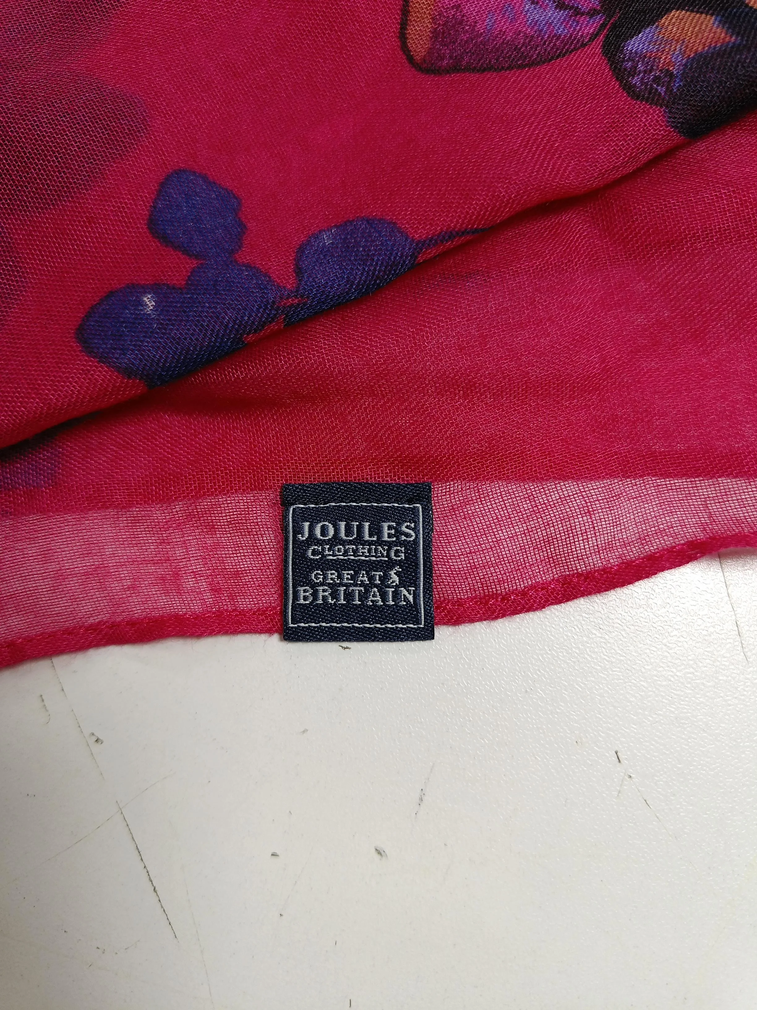 Joules Women's Scarf Pink Floral 100% Other Rectangle Scarf - Image 5