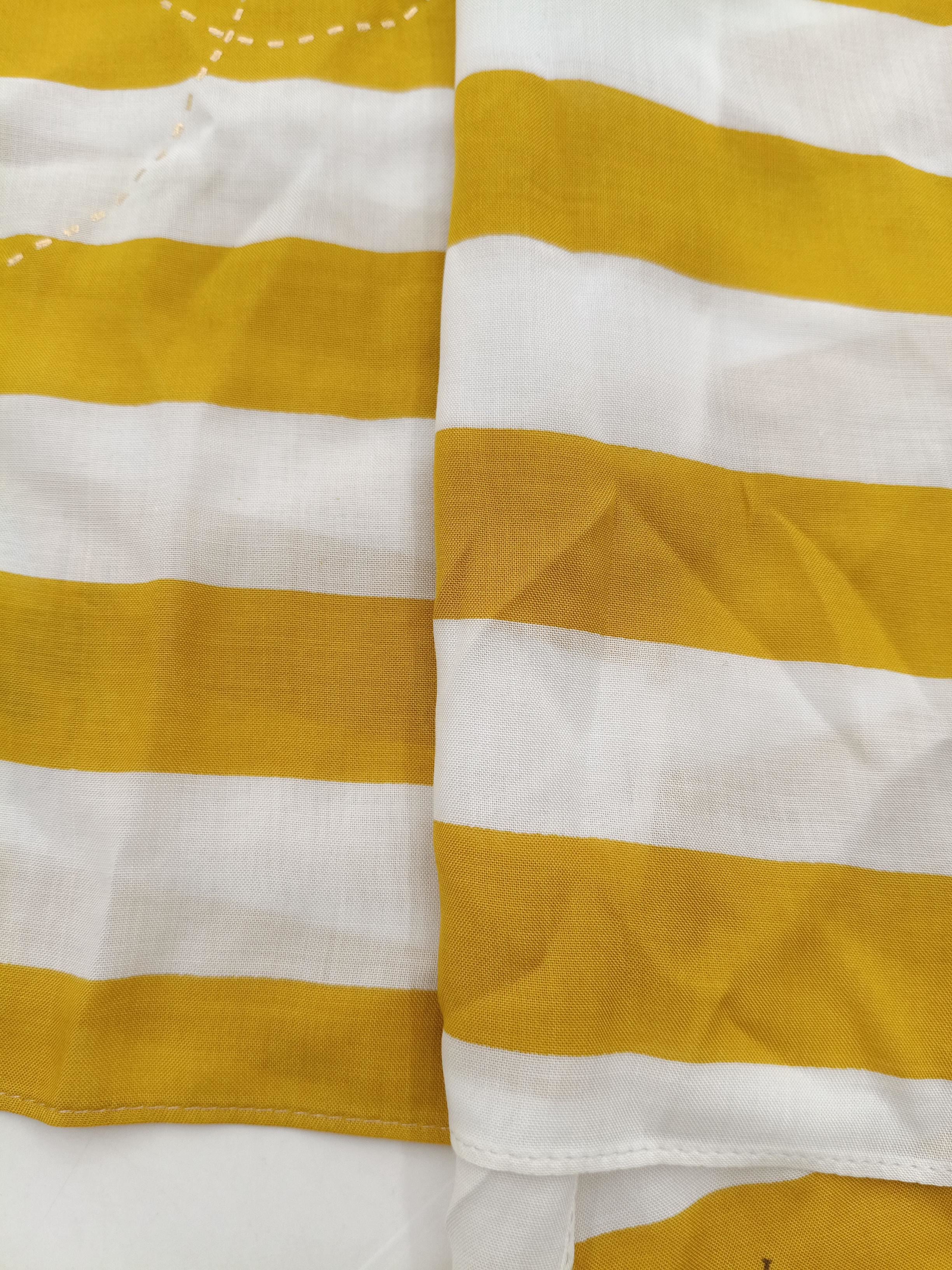 Joules Women's Scarf Yellow Striped 100% Other Rectangle Scarf - Image 4